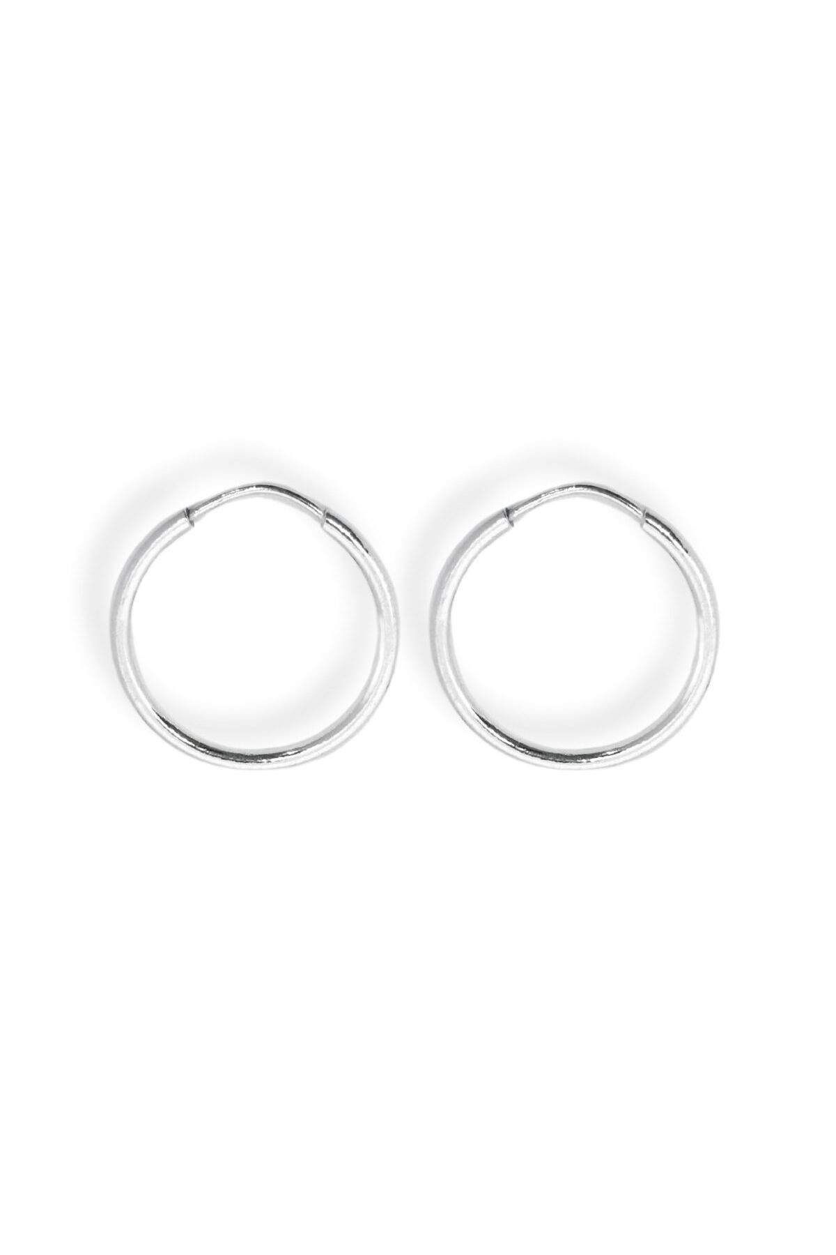 oya silver İnce Gümüş Halka Küpe 1.5mm-2x2CM