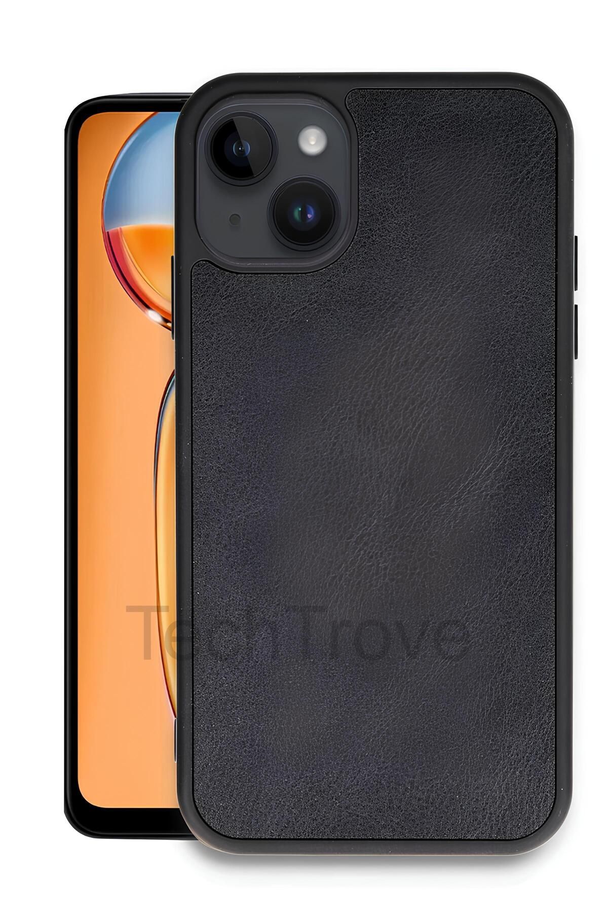 TechTrove iPhone 15 Kılıf Premium Deri Dokulu Ekstra Darbe Korumalı Kapak
