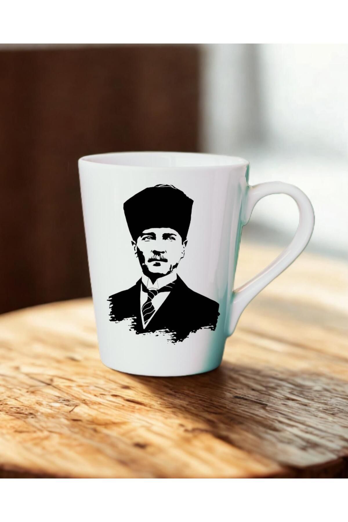 Puficca Tasarım Atatürk Baskılı Konik Kupa Bardak