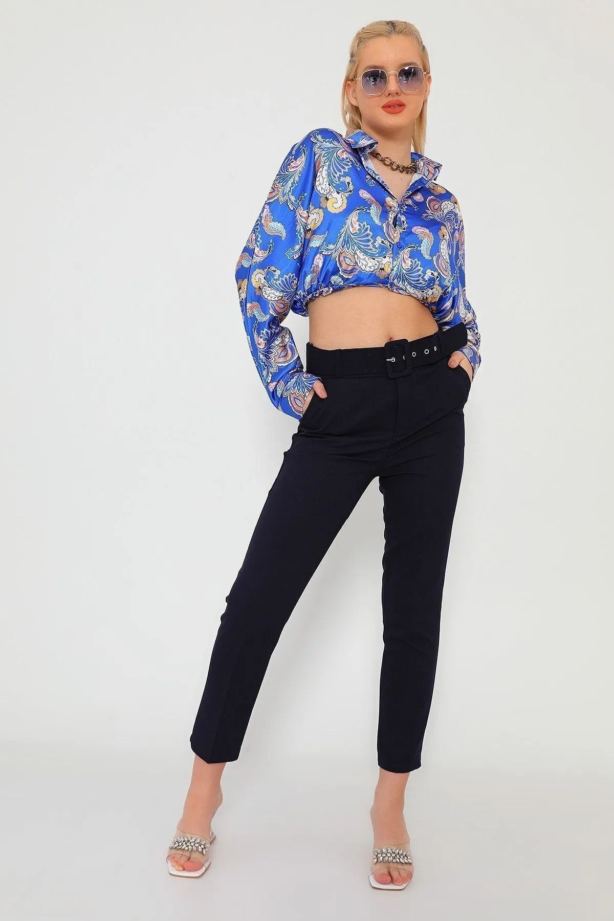 Rift Jeans Slim Fit Havuç Paça Kemerli Pantolon