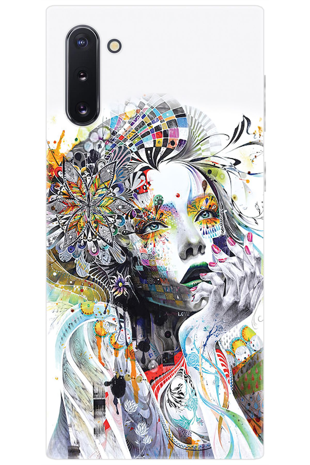 Ceppare Samsung Galaxy Note 10 (SM-N970F) Uyumlu Kılıf Desenli Silikon Düşünen Kız STK:574 CP-7pUjj5F