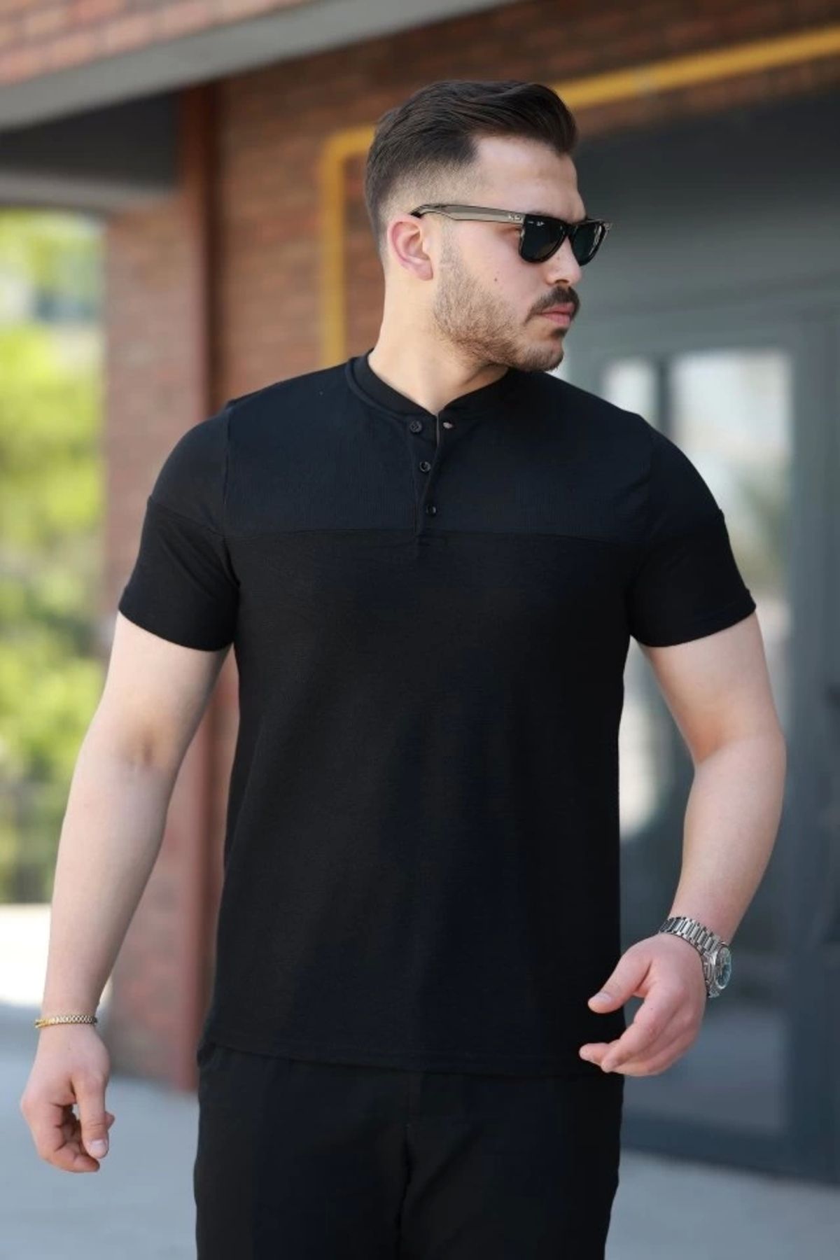 Kaplan Erkek Hakim Yakalı Kısa Kollu Pamuklu T-shirt
