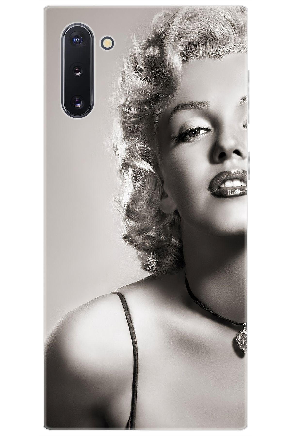 Ceppare Samsung Galaxy Note 10 (SM-N970F) Uyumlu Kılıf Desenli Silikon Marilyn Monroe STK:250 CP-DLBsP59