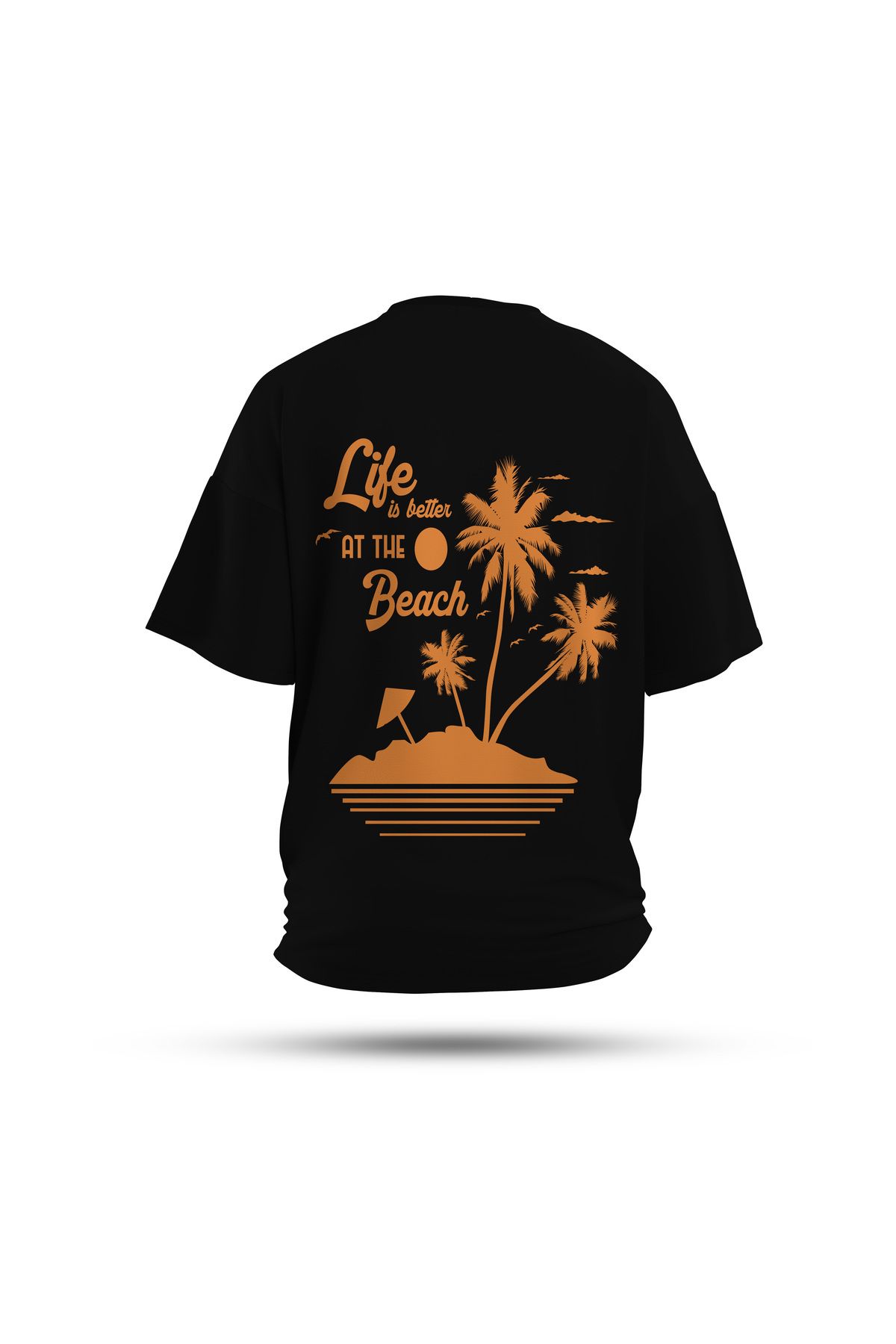 Zestia Unisex T-Shirt, Life İs Butter Sırt Baskılı, Regular, %100 Pamuk, Siyah T-Shirt No: 0279