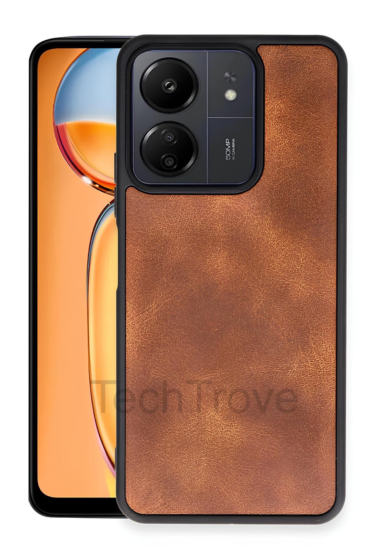 TechTrove Xiaomi Redmi 13C Kılıf Premium Deri Dokulu Ekstra Darbe Korumalı Kapak