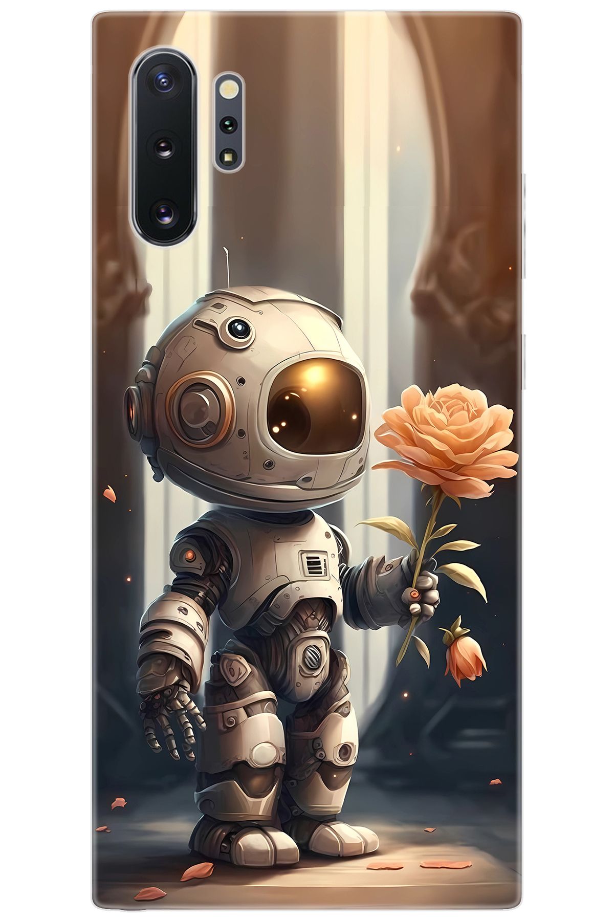 Ceppare Samsung Galaxy Note 10 PLUS (SM-N975F) Uyumlu Kılıf Desenli Silikon Astronot STK:620 CP-7rlOZqG