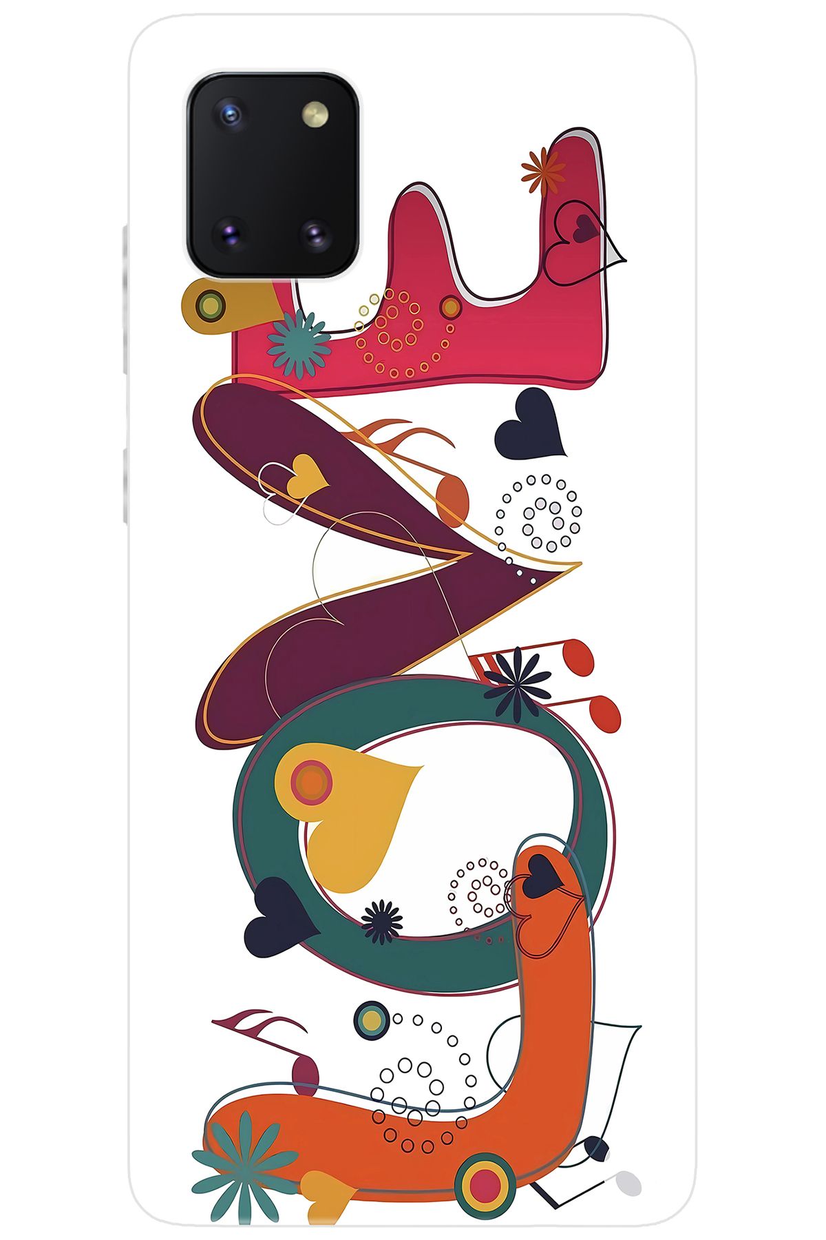 Ceppare Samsung Galaxy Note 10 Lite (SM-N770F) Uyumlu Kılıf Desenli Silikon LOVE STK:621 CP-FmlJH7I