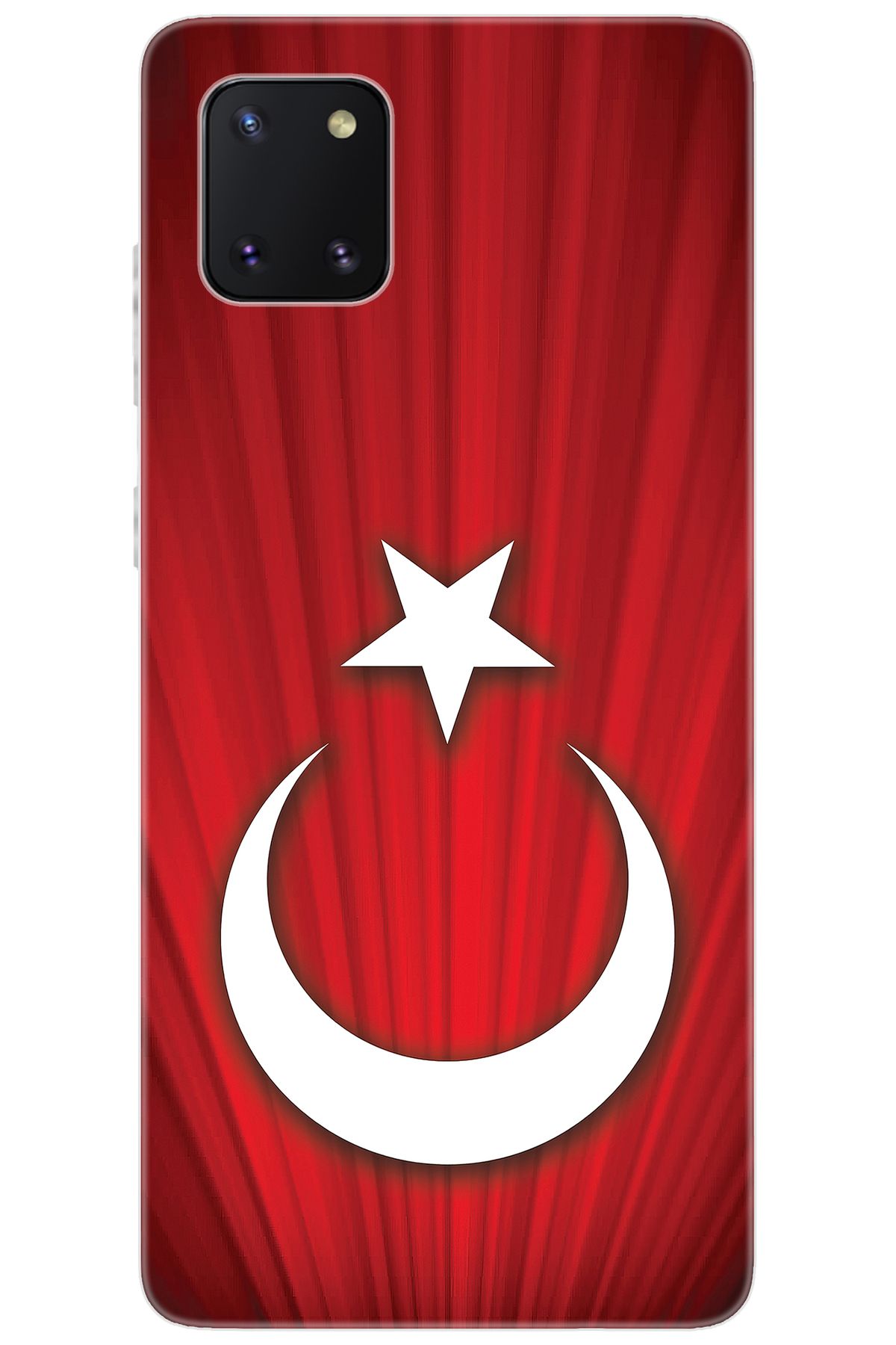 Ceppare Samsung Galaxy Note 10 Lite (SM-N770F) Uyumlu Kılıf Desenli Silikon Türk Bayrağı STK:382 CP-VeT1JnT