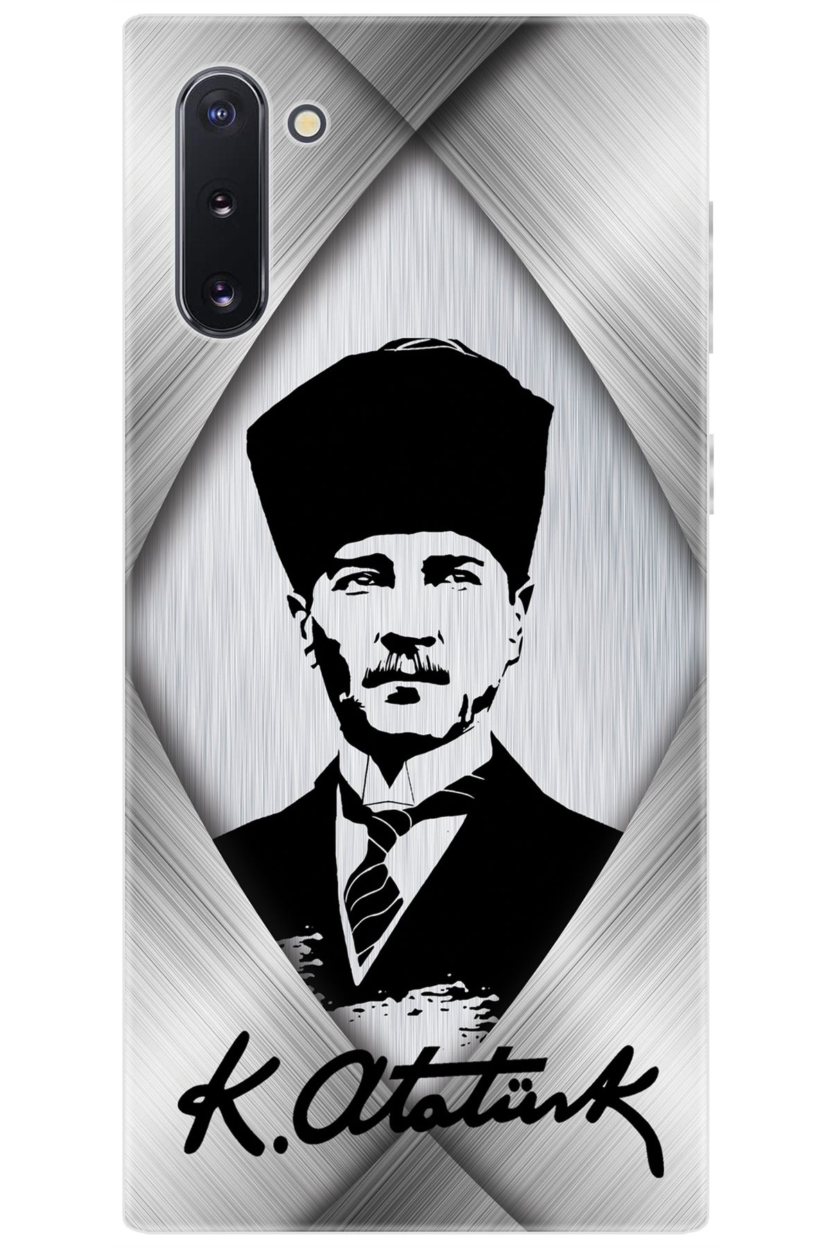 Ceppare Samsung Galaxy Note 10 (SM-N970F) Uyumlu Kılıf Desenli Silikon Atatürk Tasarım STK:402 CP-1MSNOBo