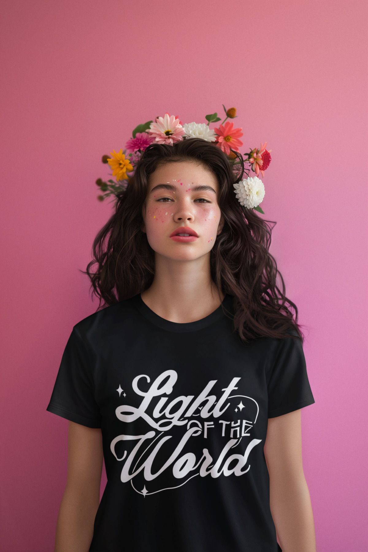 beloved.co Light of the World Yazılı Dijital Baskılı Regular Fit %100 Pamuk T-Shirt