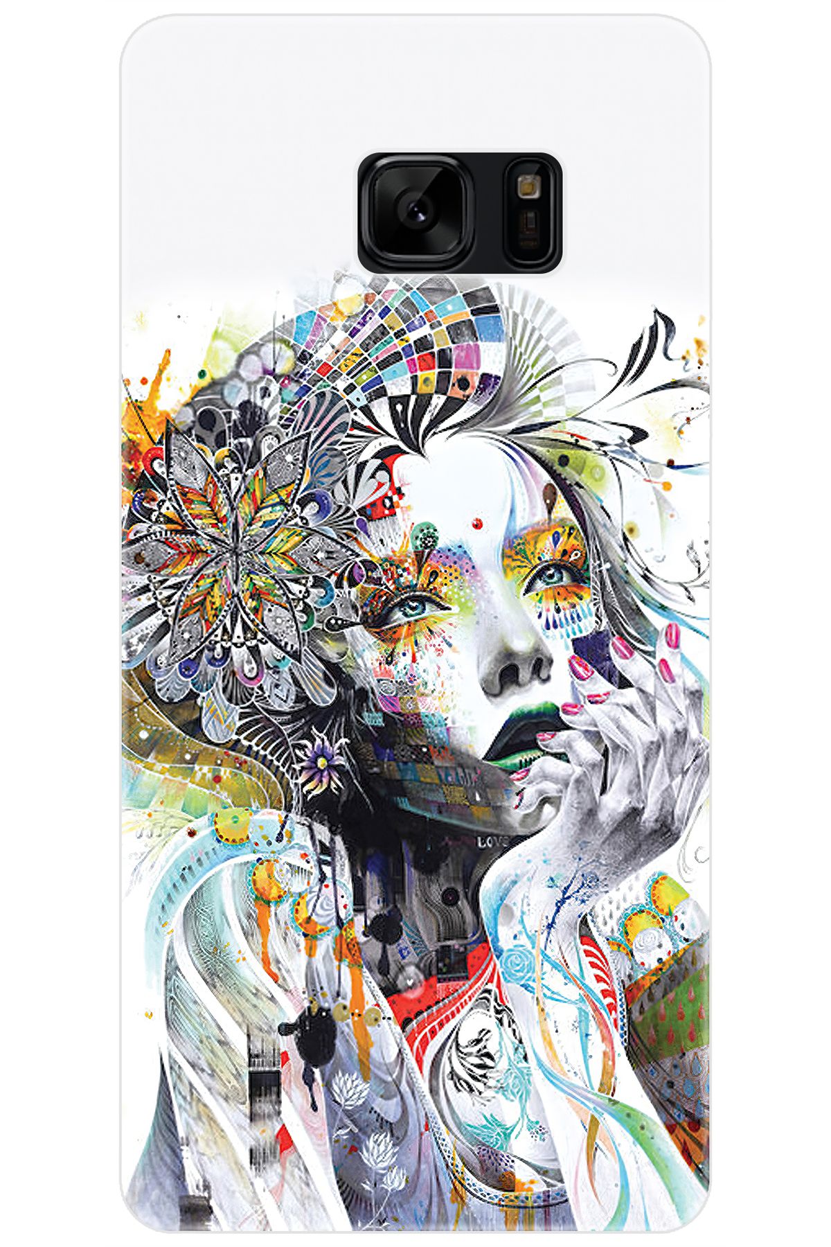 Ceppare Samsung Galaxy Note FE (SM-N935F) Uyumlu Kılıf Desenli İnce Silikon Düşünen Kız STK:574 CP-ordPI2t