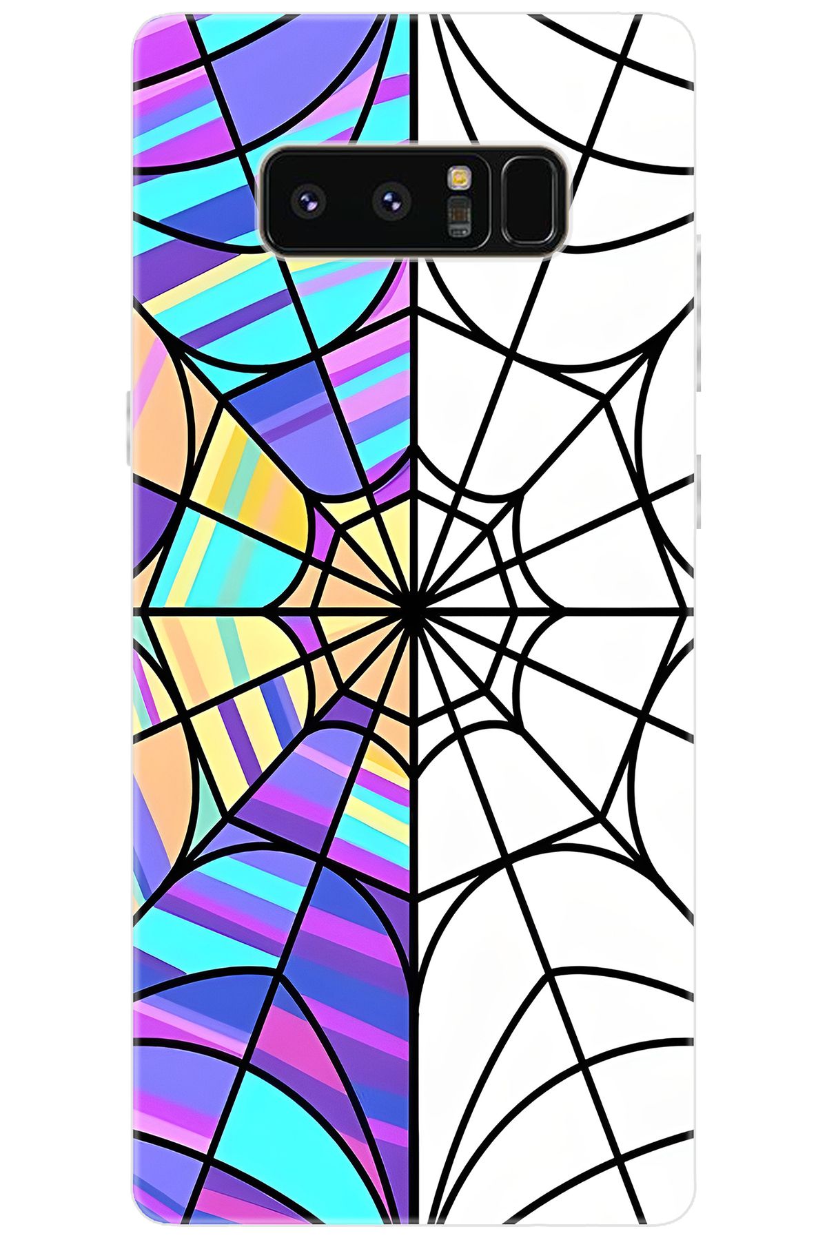 Ceppare Samsung Galaxy Note 8 (SM-N950F) Uyumlu Kılıf Desenli Silikon Örümcek Ağı STK:753 CP-61zMGPC