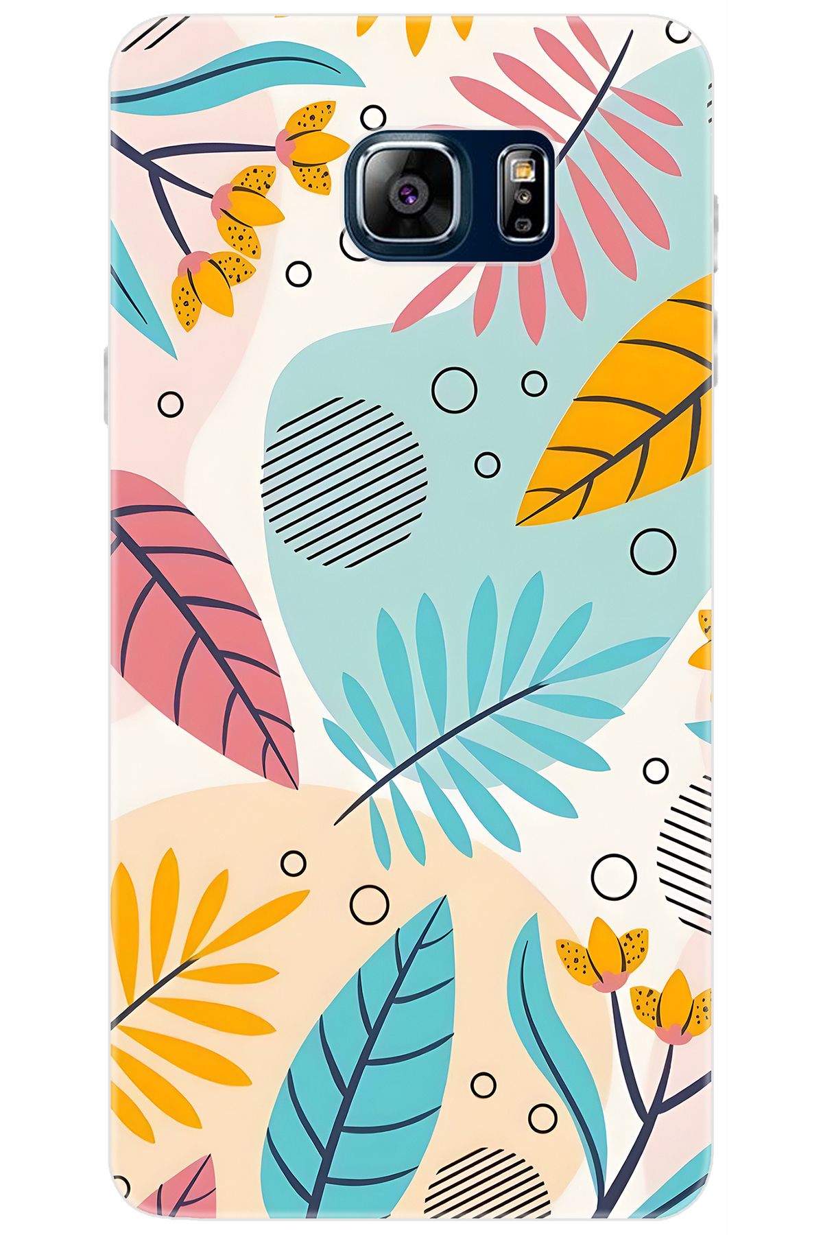 Ceppare Samsung Galaxy Note 5 (SM-N910F) Uyumlu Kılıf Desenli Silikon Renkli Yapraklar STK:643 CP-f6xL4tu