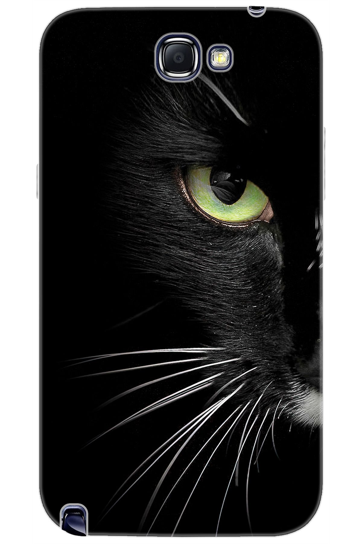 Ceppare Samsung Galaxy Note 2 (GT-N7100) Uyumlu Kılıf Desenli Silikon Siyah Kedi STK:482 CP-ZRtIut0