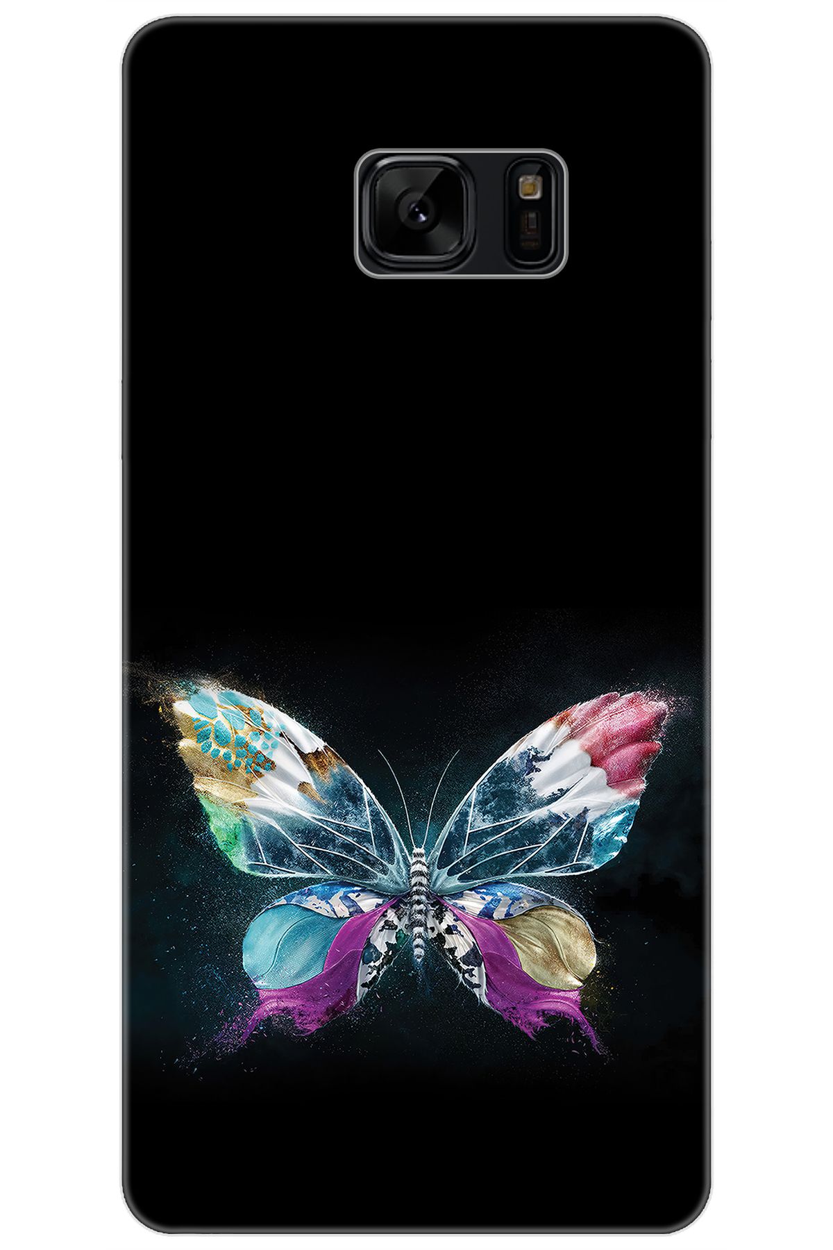 Ceppare Samsung Galaxy Note FE (SM-N935F) Uyumlu Kılıf Desenli İnce Silikon Kelebek Resim STK:548 CP-C5DBOVj