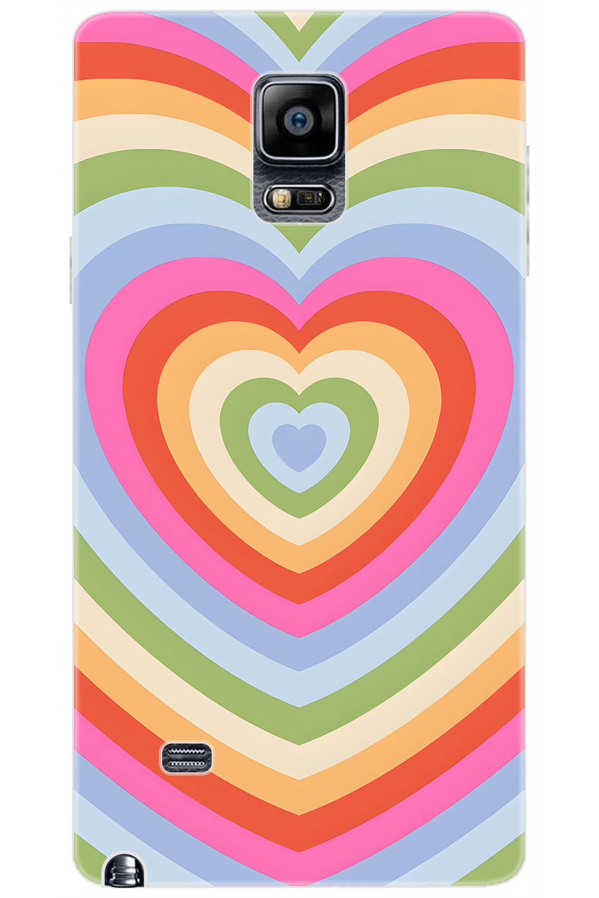 Ceppare Samsung Galaxy Note 4 (SM-N910F) Uyumlu Kılıf Desenli Silikon Renkli Kalpler STK:1019 CP-h4nuFrG