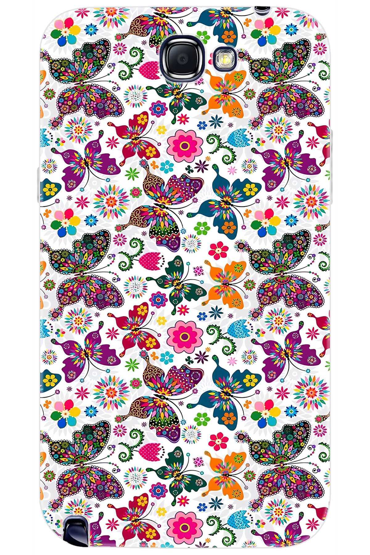 Ceppare Samsung Galaxy Note 2 (GT-N7100) Uyumlu Kılıf Desenli Silikon Kelebek STK:700 CP-17lstMs