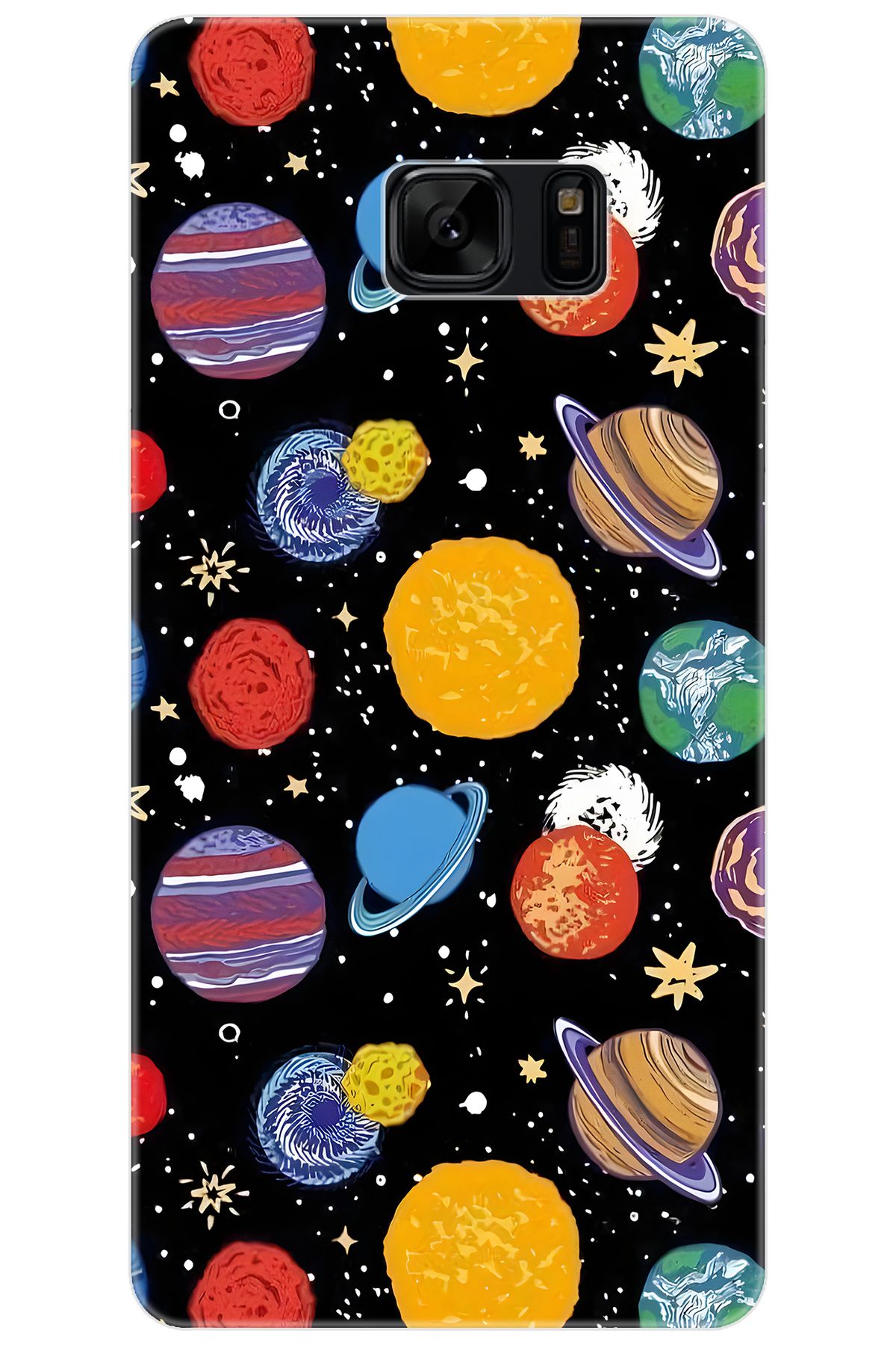 Ceppare Samsung Galaxy Note FE (SM-N935F) Uyumlu Kılıf Desenli İnce Silikon Gezegenler STK:686 CP-Cr1n2OB