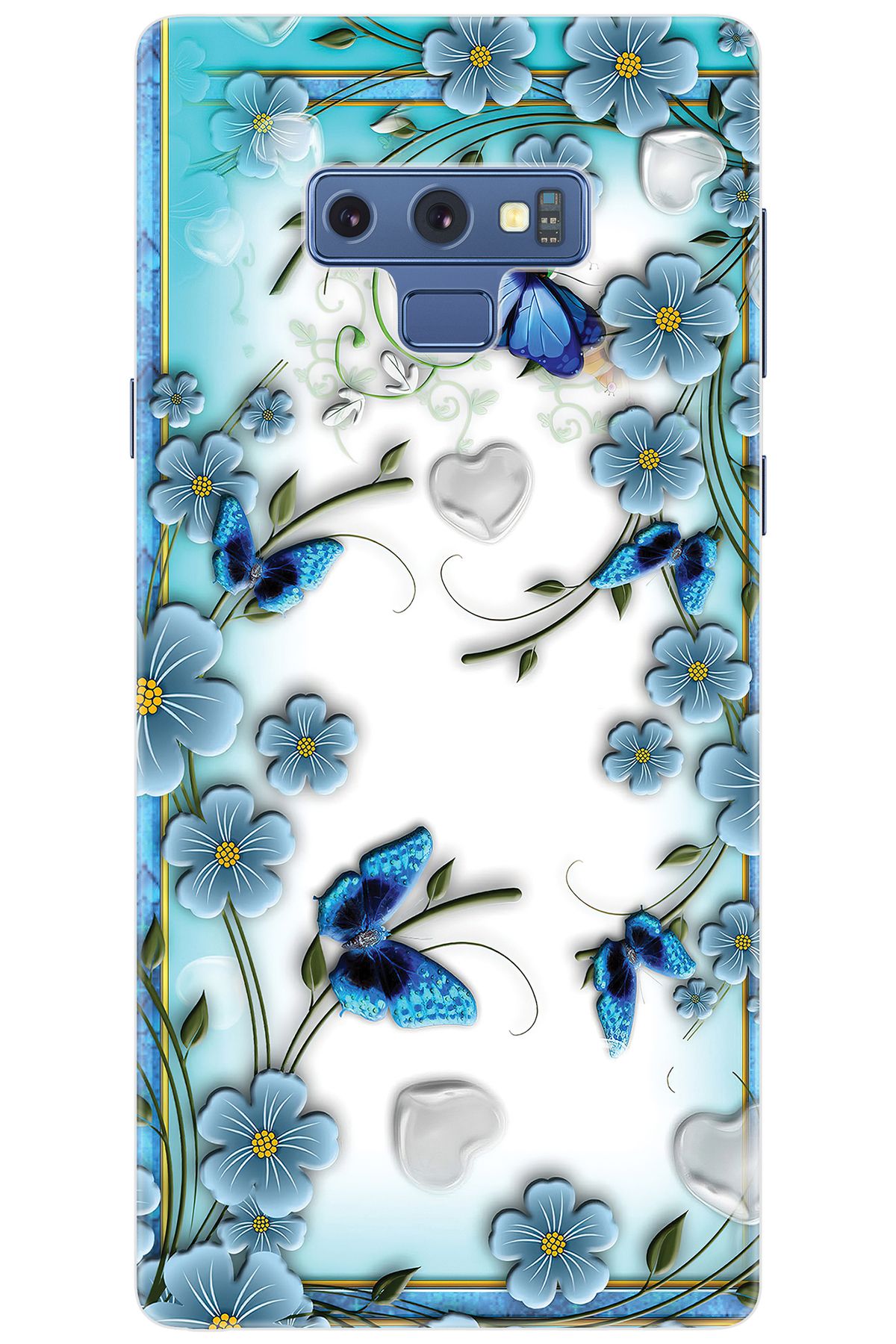 Ceppare Samsung Galaxy Note 9 (SM-N960F) Uyumlu Kılıf Desenli Silikon Çiçek ve Kelebek STK:547 CP-catXWfW