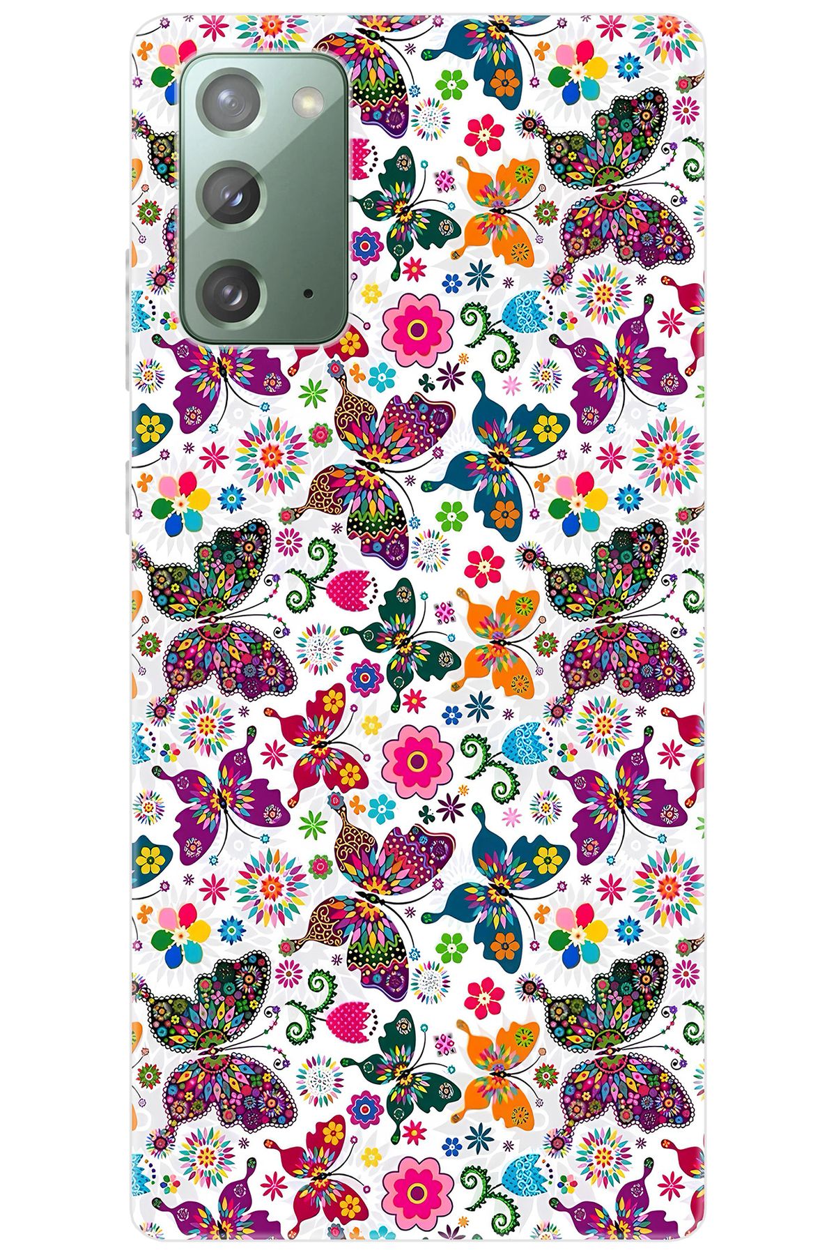 Ceppare Samsung Galaxy Note 20 (SM-N980F) Uyumlu Kılıf Desenli Silikon Kelebek STK:700 CP-vurxPMM