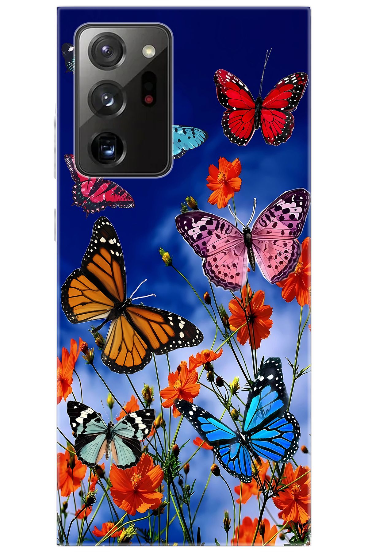 Ceppare Samsung Galaxy Note 20 ULTRA (SM-N985F) Uyumlu Kılıf Silikon Renkli Kelebekler STK:741 CP-OIiYqUB