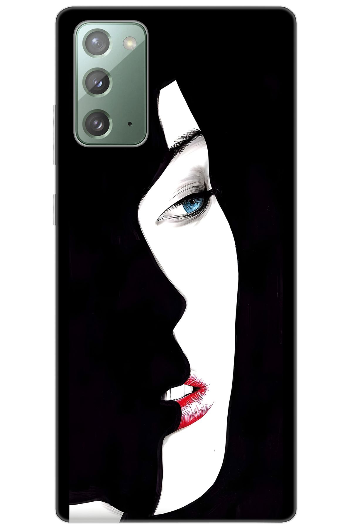 Ceppare Samsung Galaxy Note 20 (SM-N980F) Uyumlu Kılıf Desenli Silikon Siyah Beyaz Kadın STK:635 CP-VVMwDRP