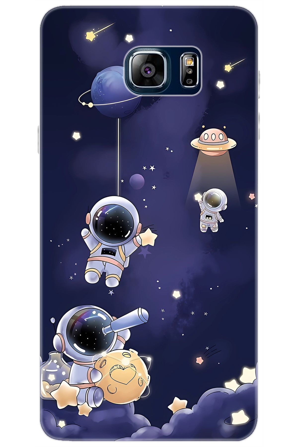 Ceppare Samsung Galaxy Note 5 (SM-N910F) Uyumlu Kılıf Desenli Silikon Astronot STK:630 CP-pGBj4Aq