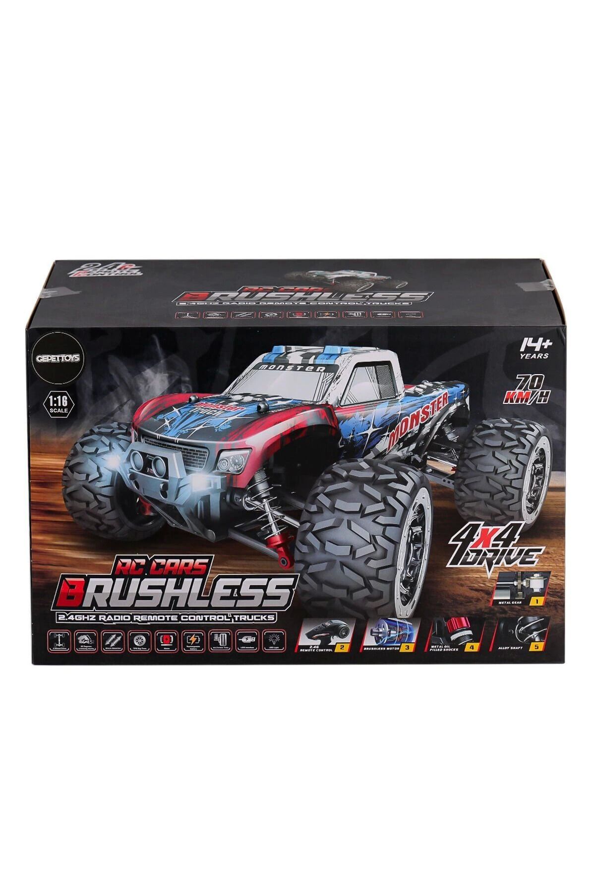 Esrion 866-1602 Kumandalı 1:16 70 Km/h Brusless Araba 4x4