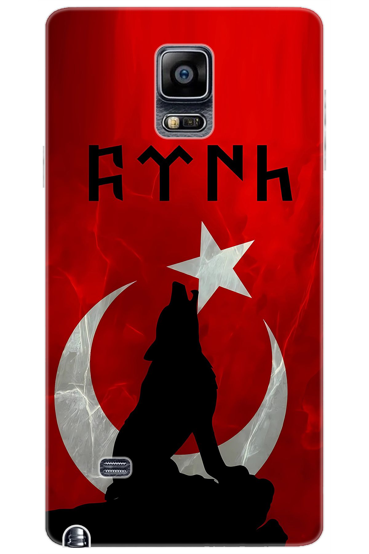 Ceppare Samsung Galaxy Note 4 (SM-N910F) Uyumlu Kılıf Desenli Silikon Kurt ve Göktürkçe STK:637 CP-5OLMiPk
