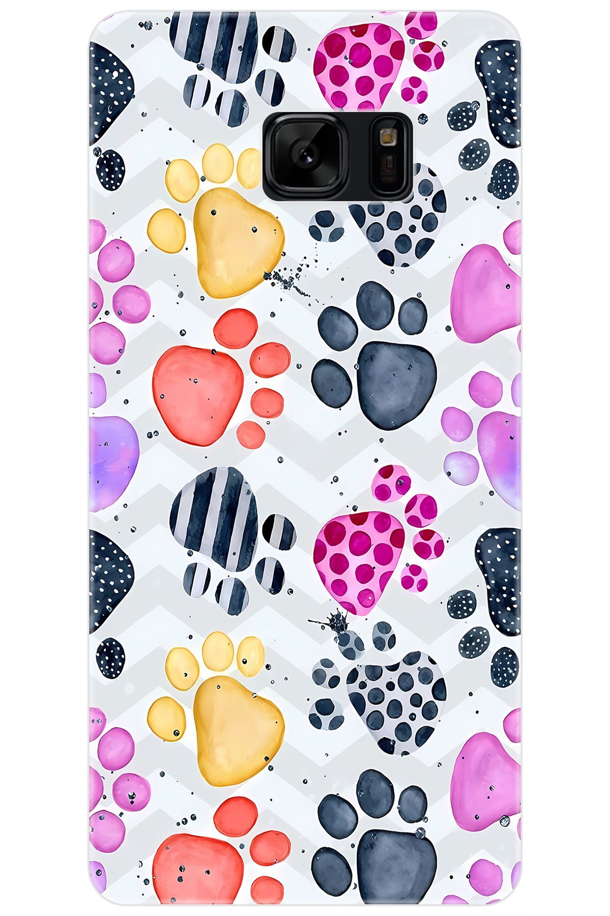 Ceppare Samsung Galaxy Note FE (SM-N935F) Uyumlu Kılıf Desen İnce Silikon Renkli Patiler STK:670 CP-WJgjOvx