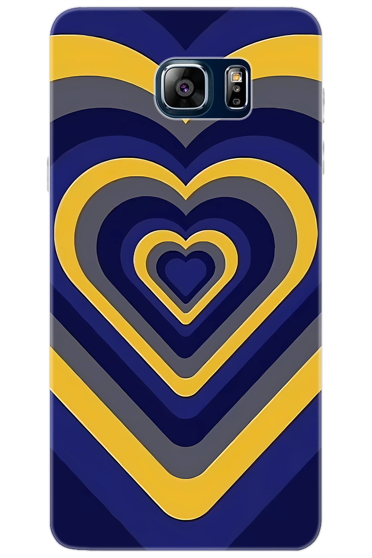 Ceppare Samsung Galaxy Note 5 (SM-N910F) Uyumlu Kılıf Desenli Silikon Sarı Lacivert STK:1003 CP-oqxP6X7