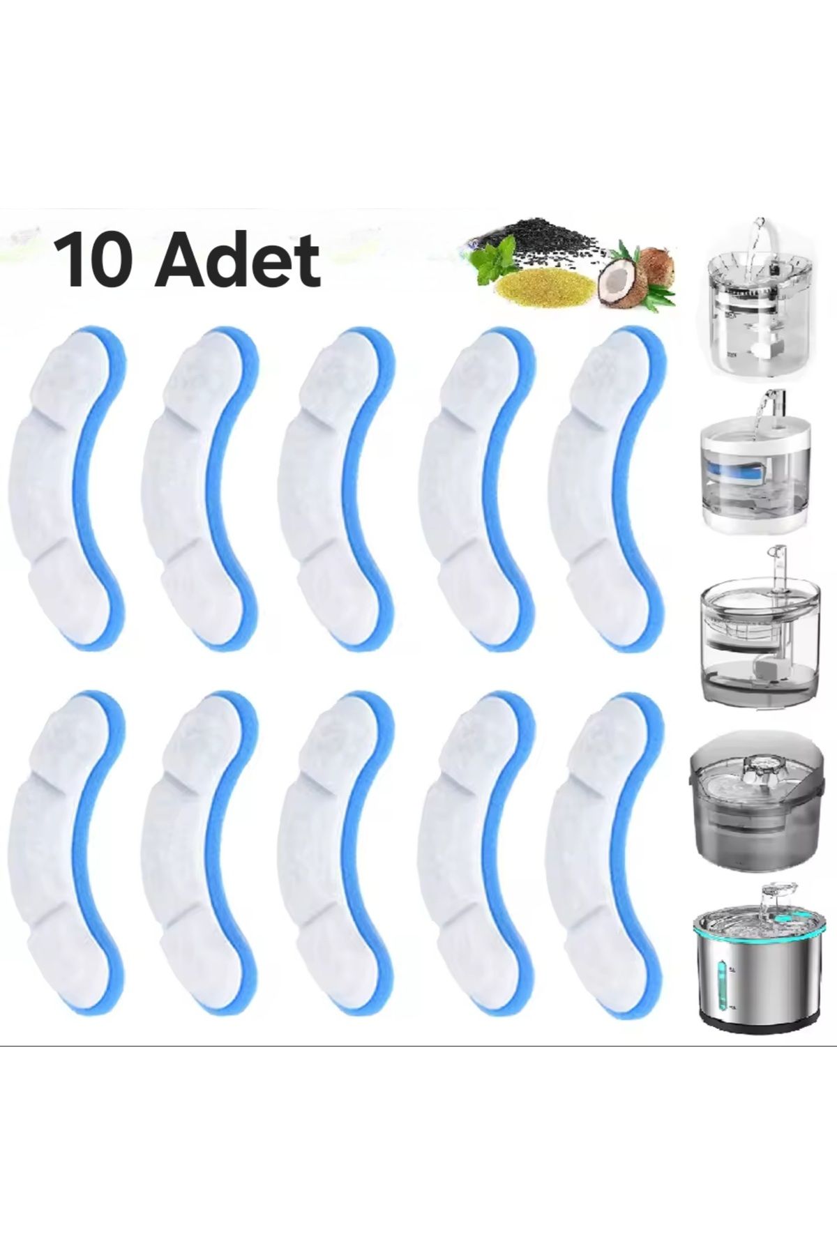 OHMOTOMASYON 10'lu Yedek Filtre Şeffaf Otomatik Su Pınarı Için Sadece Filtre, Upgrade Versiyonudur