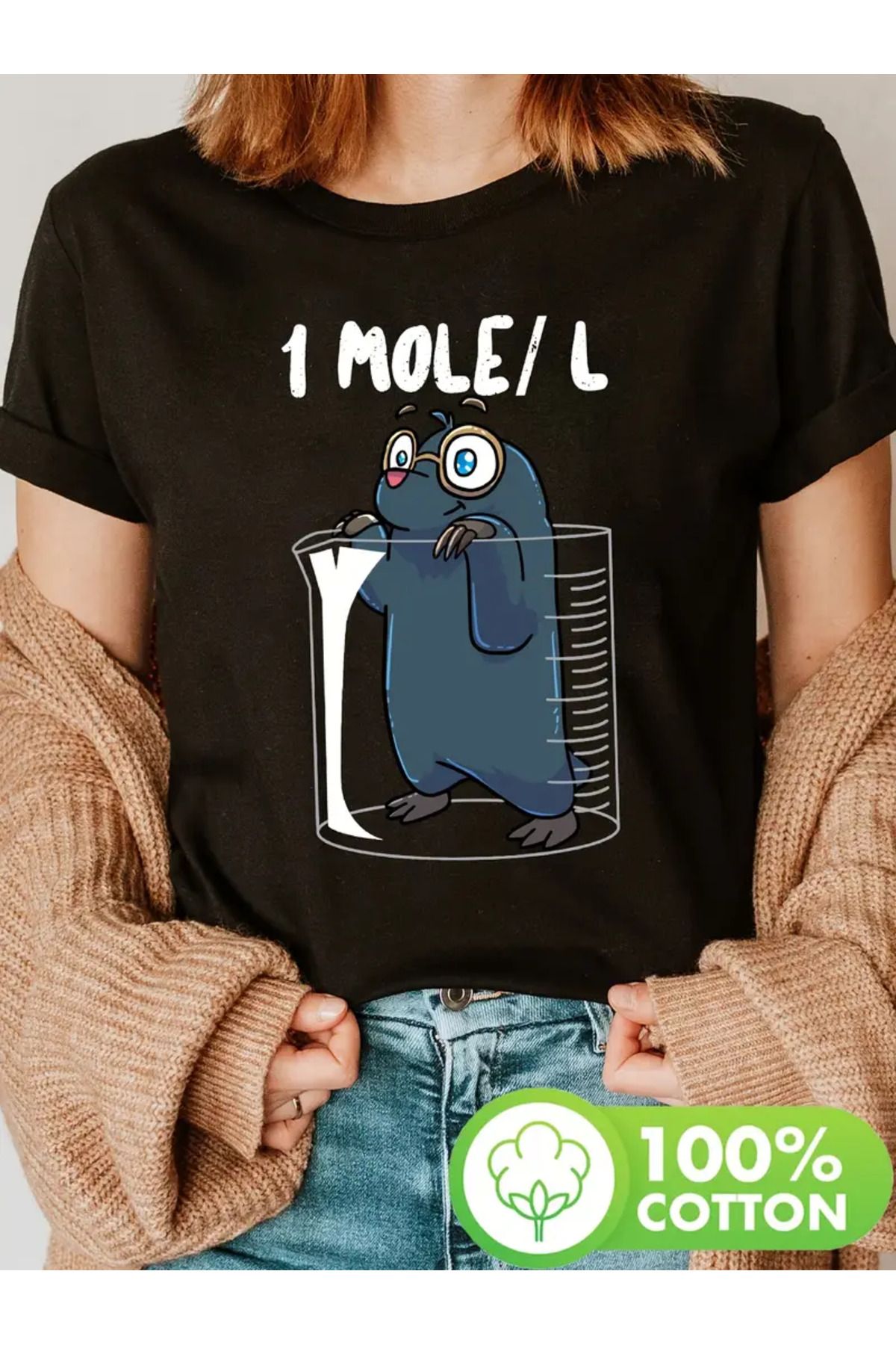 LUNAVISTA Mole Baskılı Bisiklet Yaka Kısa Kol T-shirt