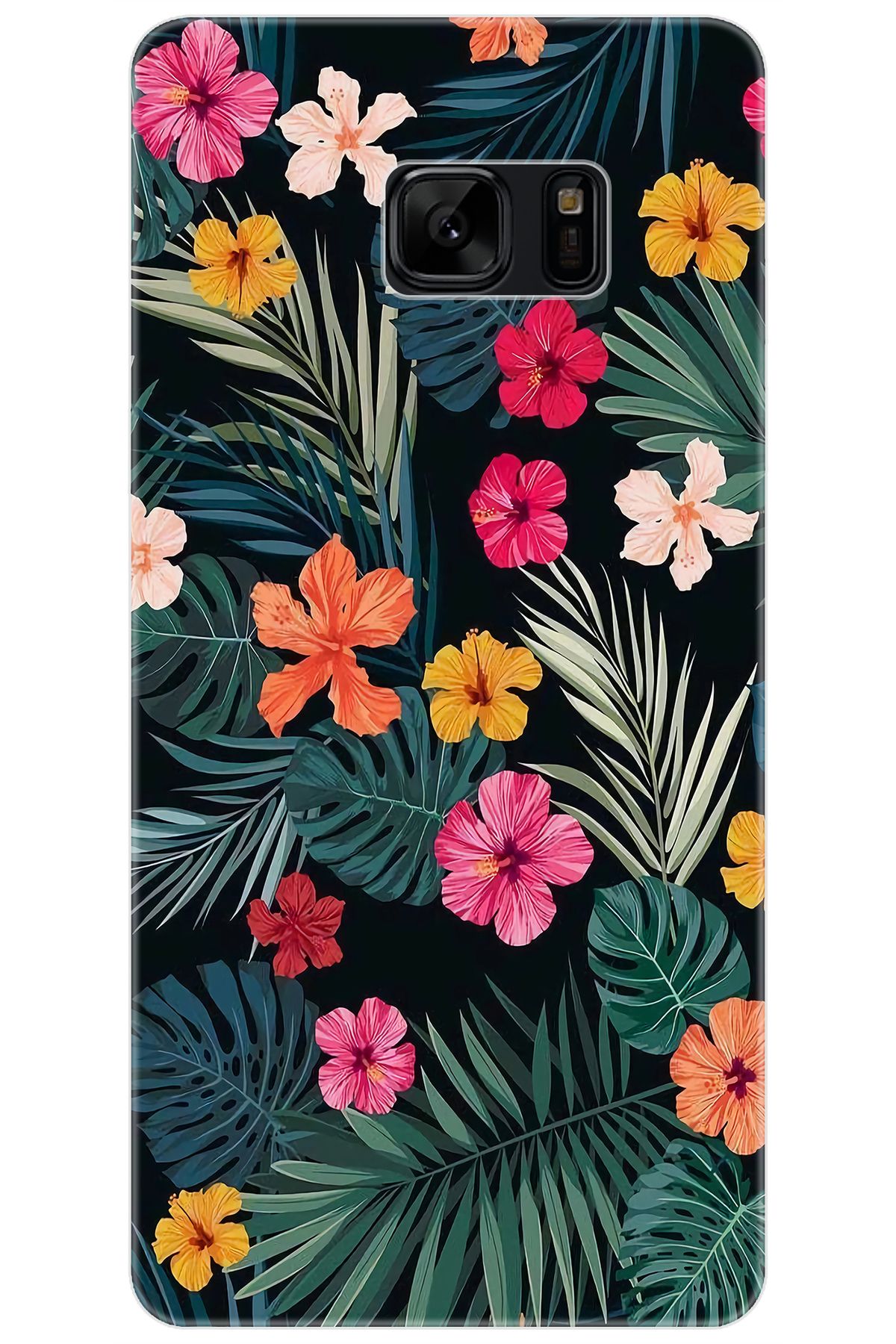 Ceppare Samsung Galaxy Note FE (SM-N935F) Uyumlu Kılıf Desenli İnce Silikon Çiçekler STK:632 CP-X6CnfdN