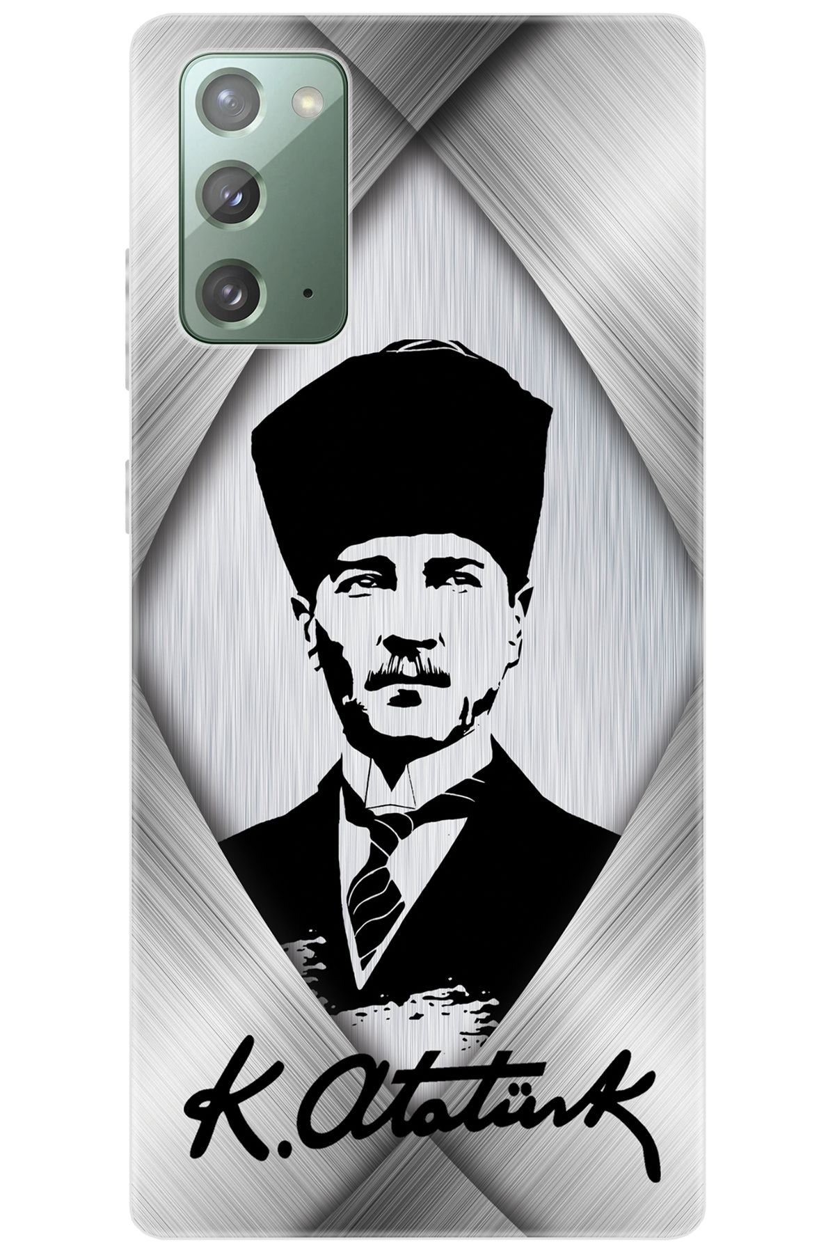 Ceppare Samsung Galaxy Note 20 (SM-N980F) Uyumlu Kılıf Desenli Silikon Atatürk Tasarım STK:402 CP-mfd8Yuj