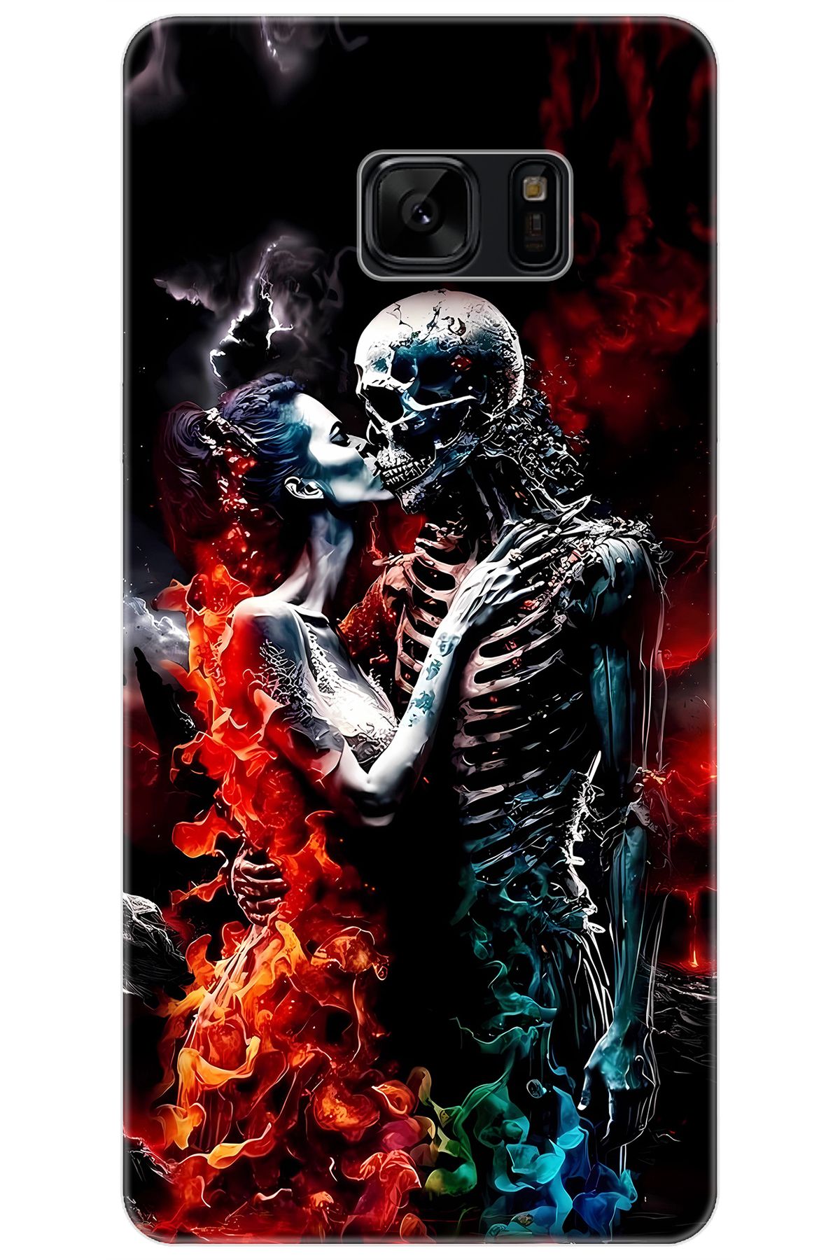 Ceppare Samsung Galaxy Note FE (SM-N935F) Uyumlu Kılıf Desen İnce Silikon İskelet Aşıklar STK:666 CP-S9fPKTW