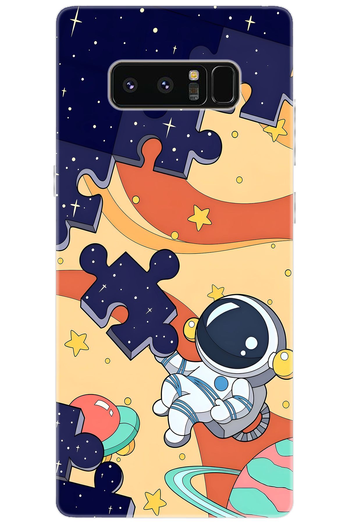 Ceppare Samsung Galaxy Note 8 (SM-N950F) Uyumlu Kılıf Desenli Silikon Astronot STK:646 CP-tlWu9hc