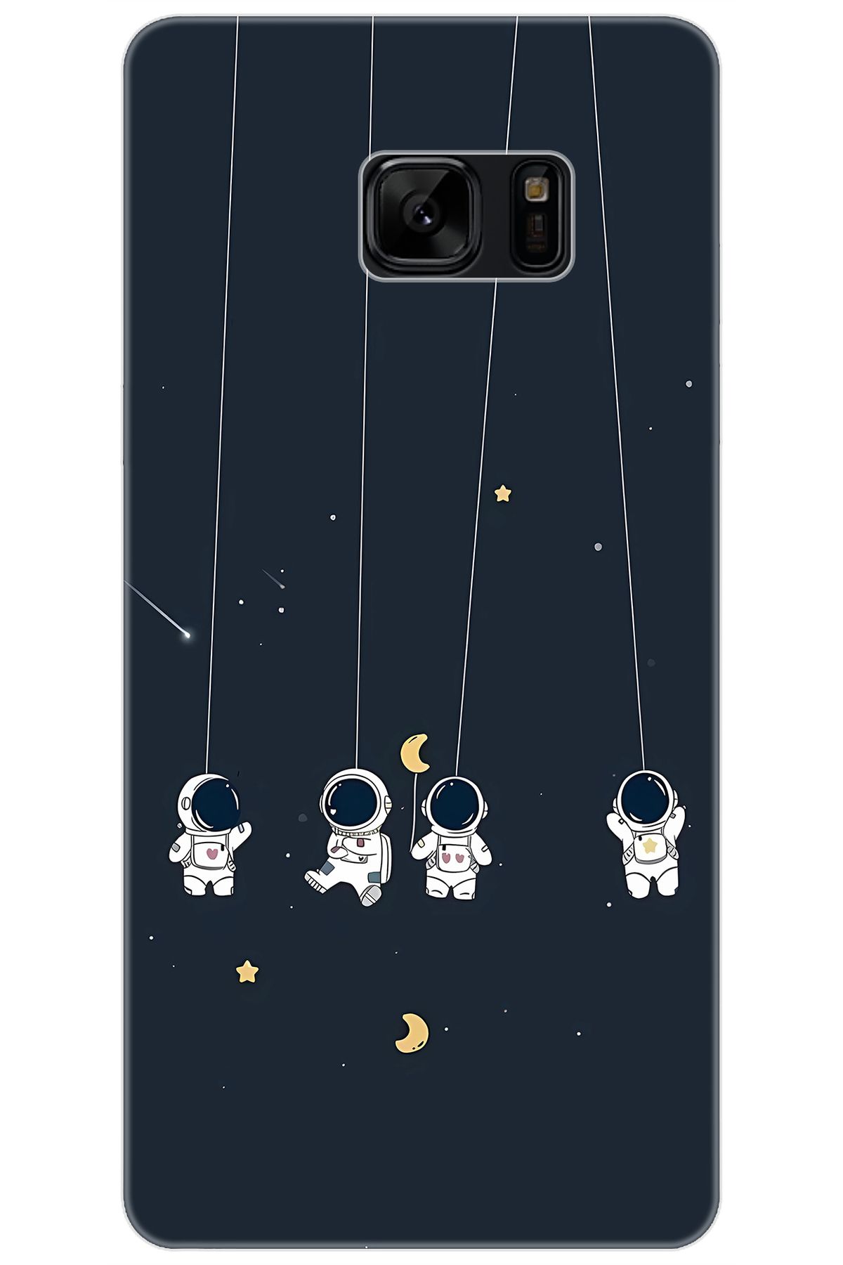 Ceppare Samsung Galaxy Note FE (SM-N935F) Uyumlu Kılıf Desenli İnce Silikon Astronot STK:663 CP-H7wyJKn