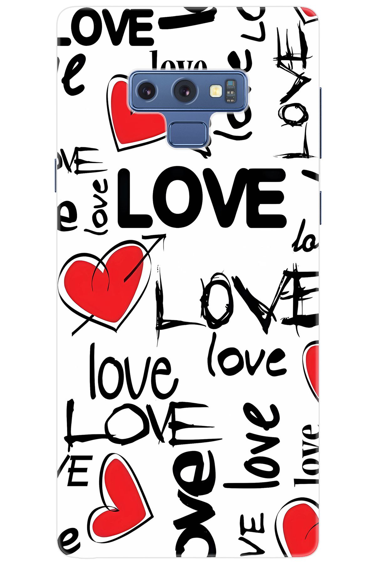 Ceppare Samsung Galaxy Note 9 (SM-N960F) Uyumlu Kılıf Desenli Silikon Love Kalpler STK:638 CP-nvalsBS