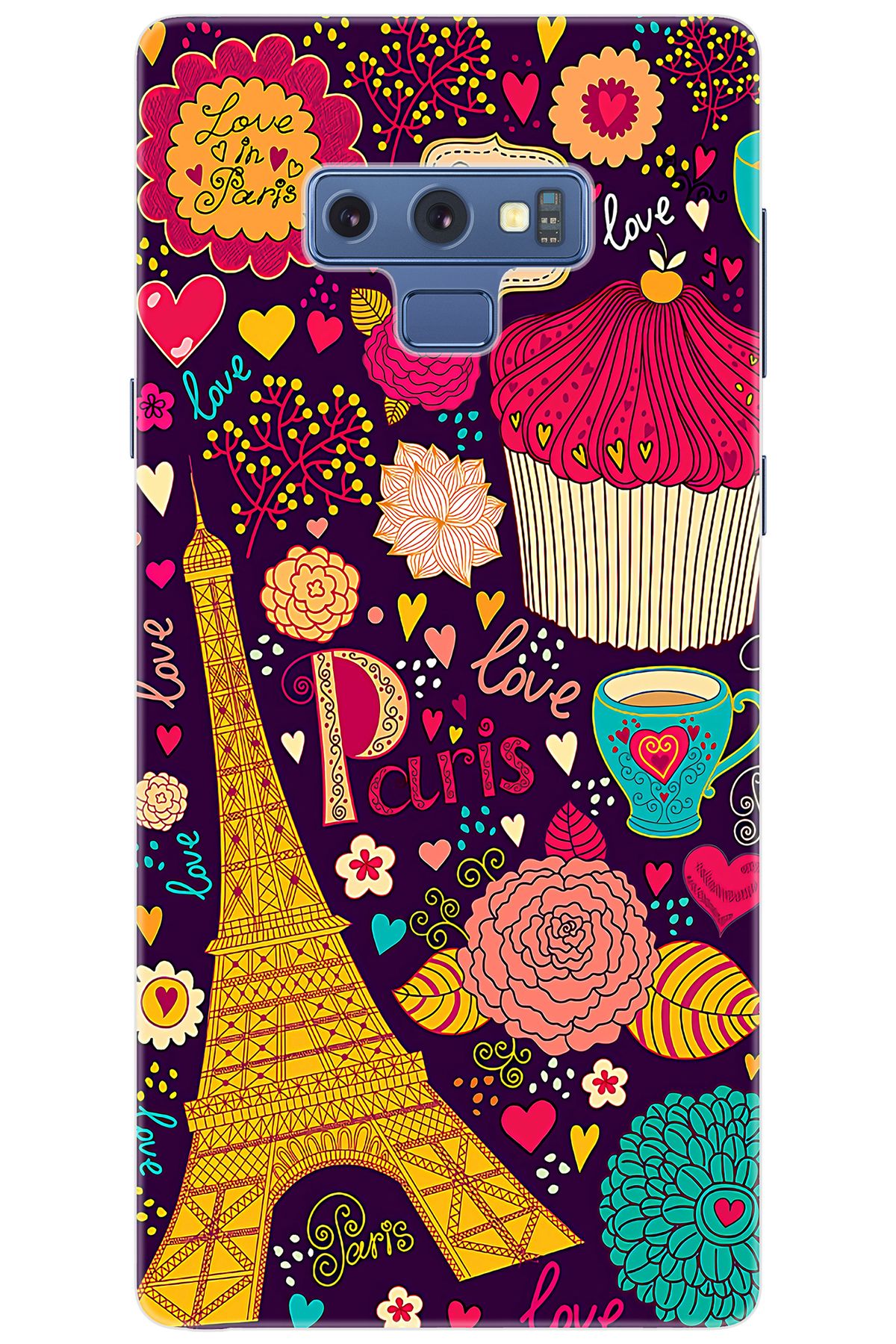 Ceppare Samsung Galaxy Note 9 (SM-N960F) Uyumlu Kılıf Desenli Silikon Eyfel STK:625 CP-qBd9glN