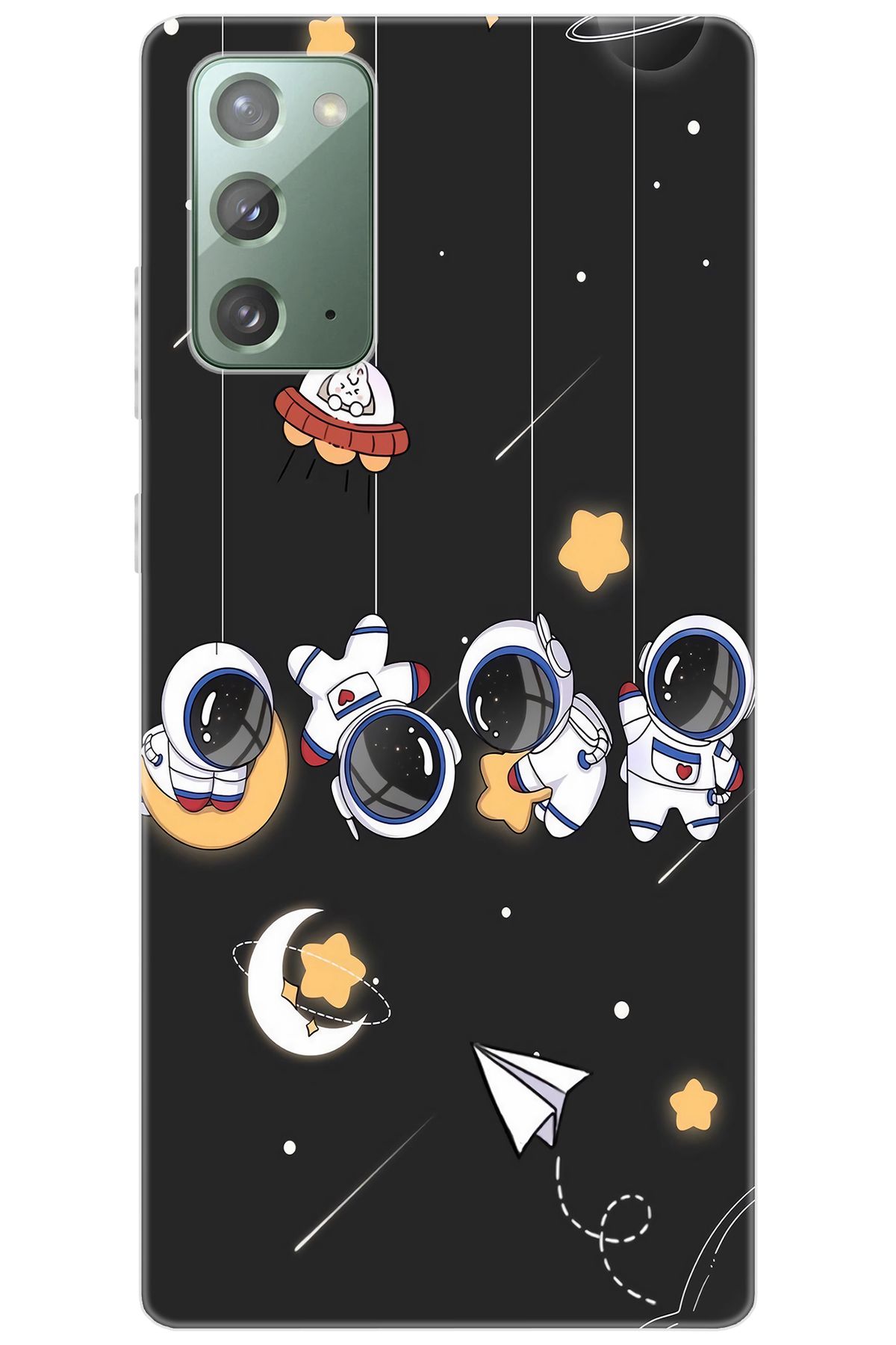 Ceppare Samsung Galaxy Note 20 (SM-N980F) Uyumlu Kılıf Desenli Silikon Astronotlar STK:740 CP-Bmt7njN