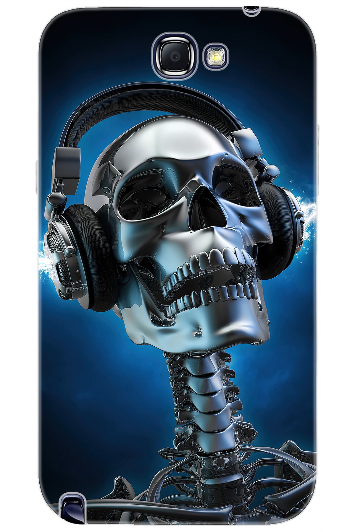 Ceppare Samsung Galaxy Note 2 (GT-N7100) Uyumlu Kılıf Desenli Silikon Metal İskelet STK:141 CP-lJdsaOR