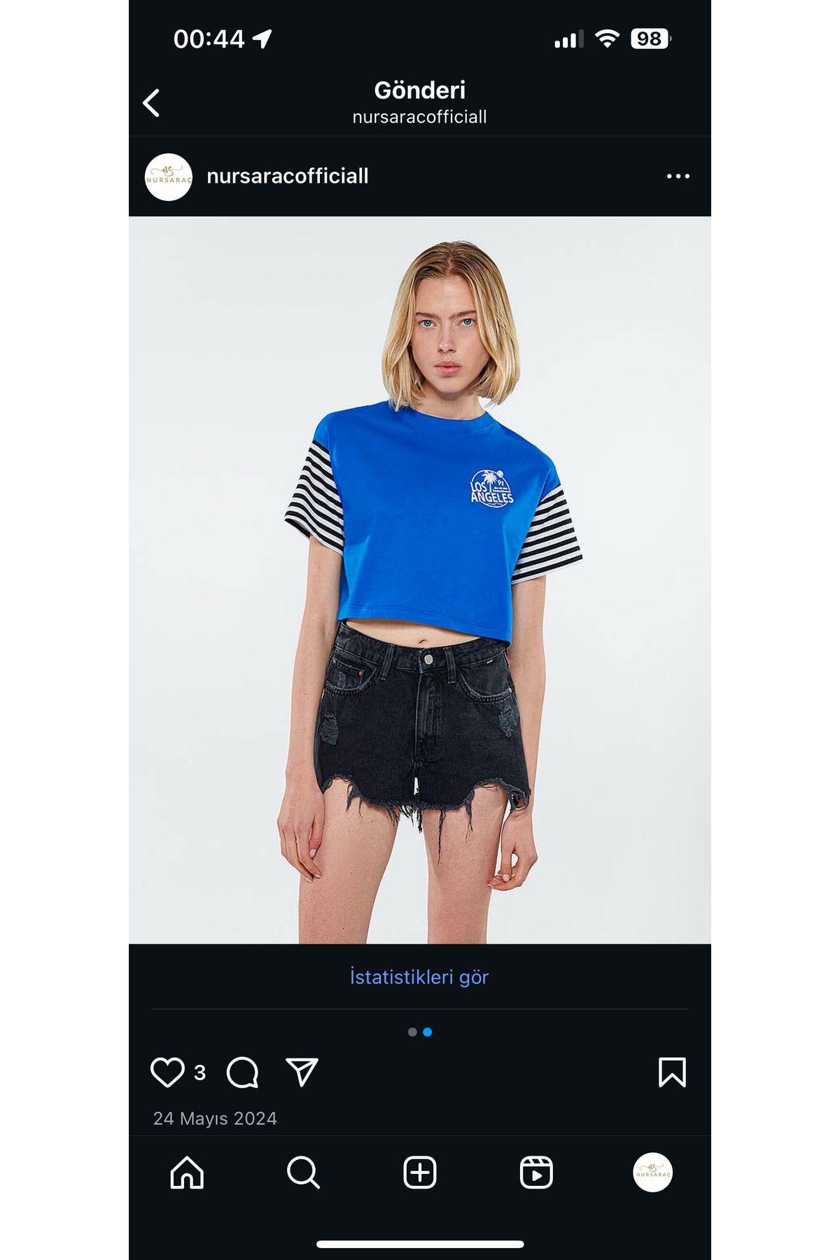 MENA Bisiklet Yaka Crop T-shirt