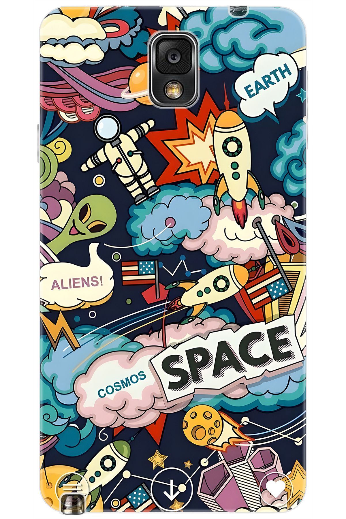 Ceppare Samsung Galaxy Note 3 (SM-N9000Q) Uyumlu Kılıf Desenli Silikon Space STK:633 CP-PHLDHPe