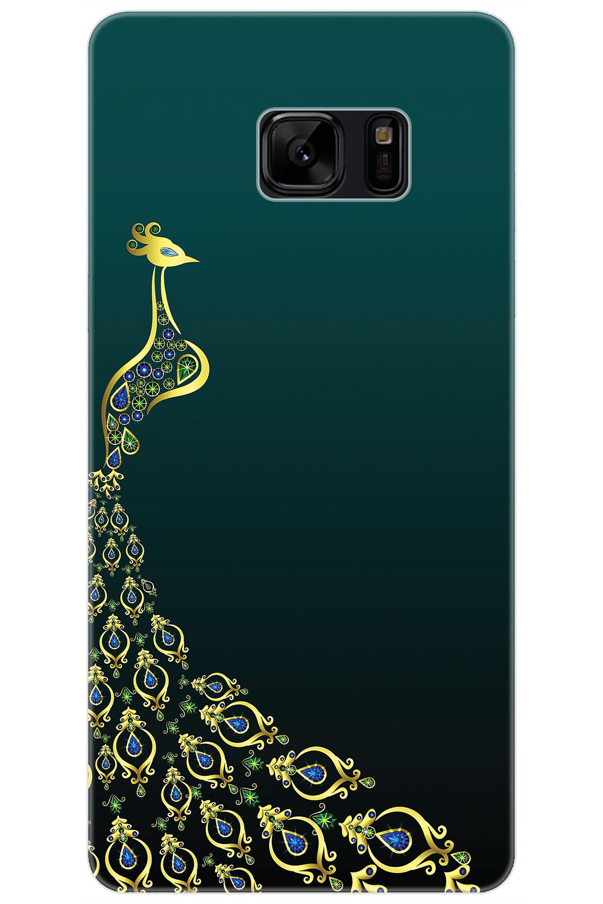 Ceppare Samsung Galaxy Note FE (SM-N935F) Uyumlu Kılıf Desenli İnce Silikon Tavus Kuşu STK:540 CP-0zSy3En