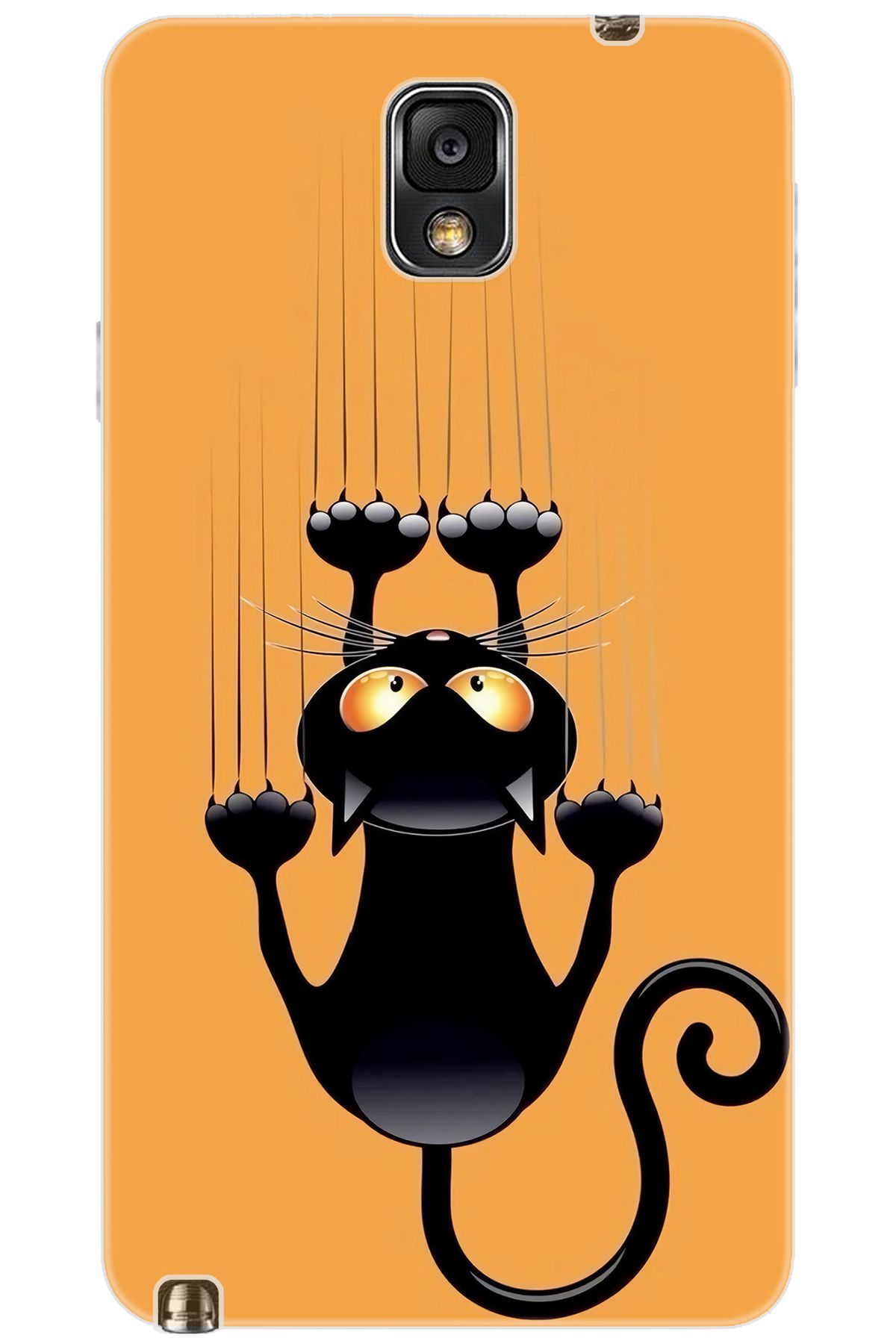 Ceppare Samsung Galaxy Note 3 (SM-N9000Q) Uyumlu Kılıf Desenli Silikon Kara Kedi STK:734 CP-ojkrulK