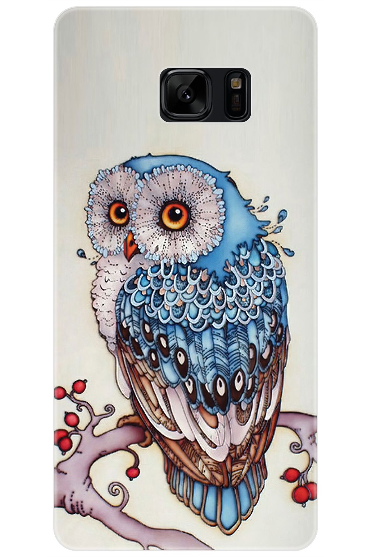 Ceppare Samsung Galaxy Note FE (SM-N935F) Uyumlu Kılıf Desenli İnce Silikon Baykuş STK:563 CP-LyAO4o9