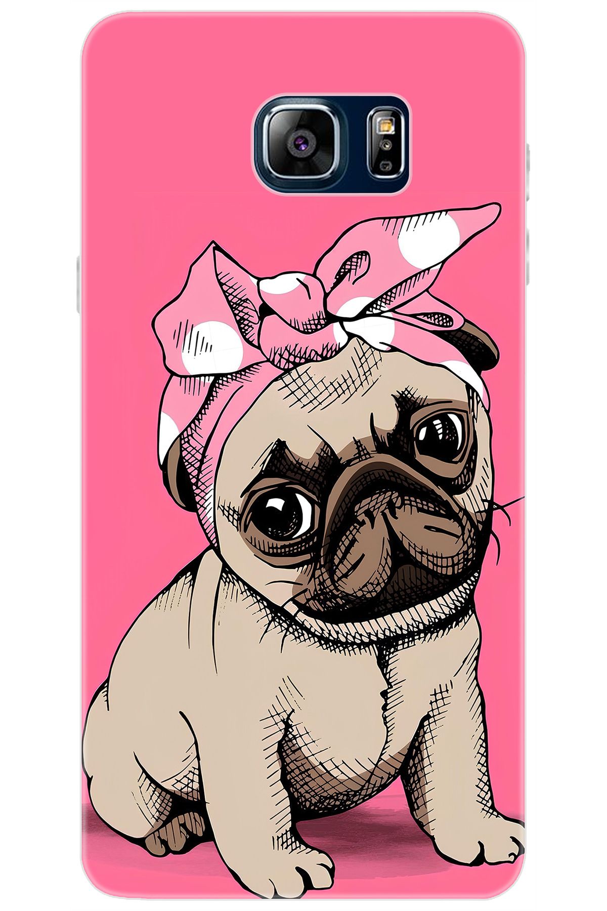 Ceppare Samsung Galaxy Note 5 (SM-N910F) Uyumlu Kılıf Desenli Silikon Sevimli Pug STK:748 CP-MXoLDOz