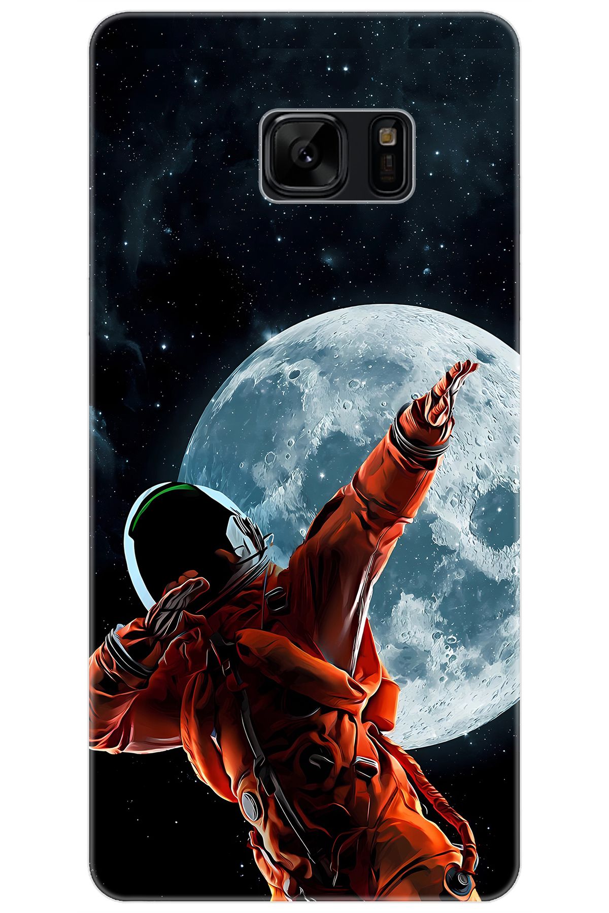 Ceppare Samsung Galaxy Note FE (SM-N935F) Uyumlu Kılıf Desenli İnce Silikon Astronot STK:674 CP-llVkAr2