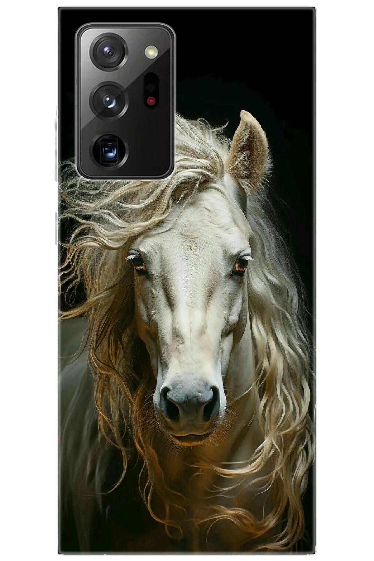 Ceppare Samsung Galaxy Note 20 ULTRA (SM-N985F) Uyumlu Kılıf Desenli Silikon Beyaz At STK:689 CP-cF6voVi